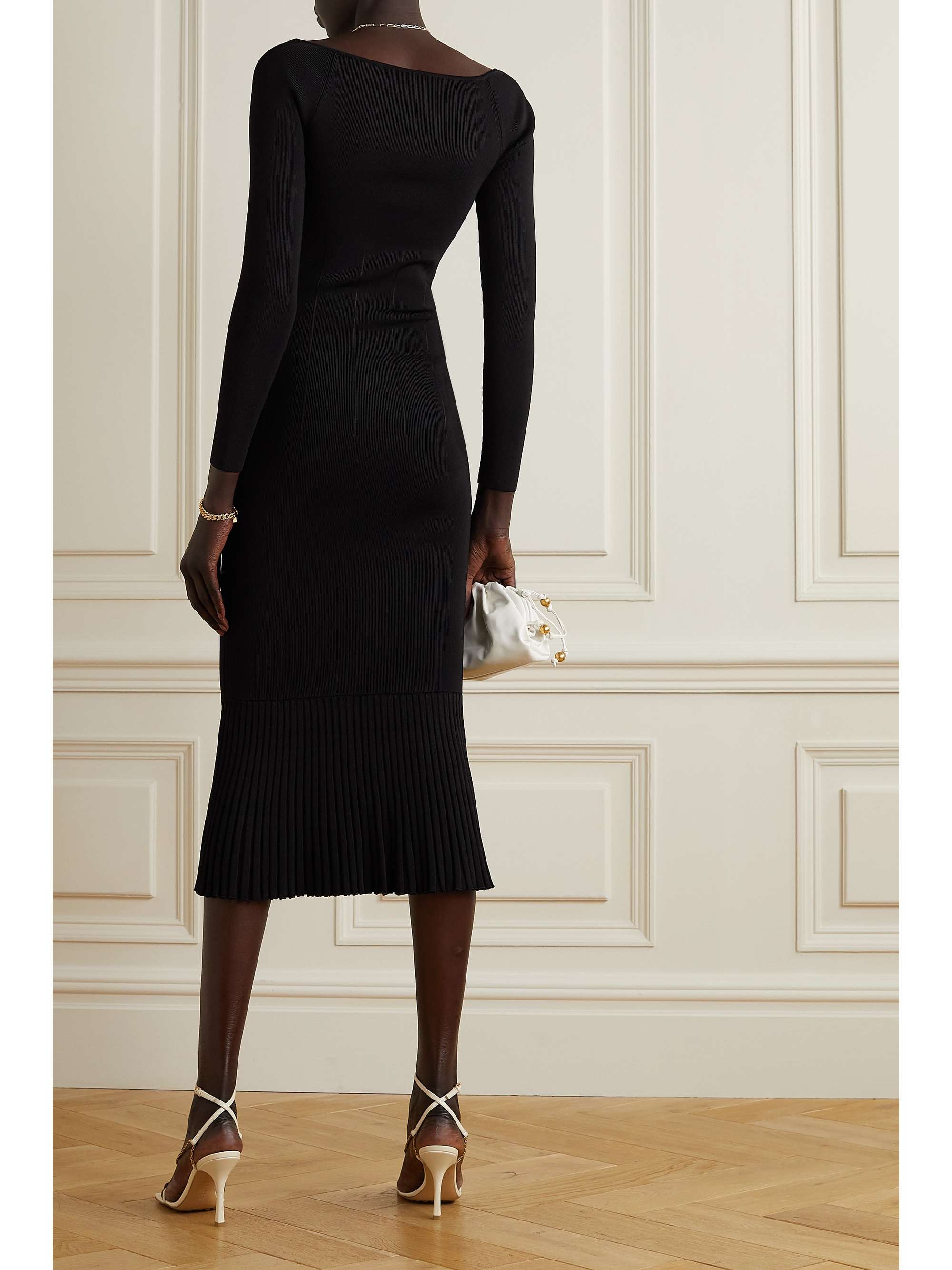 GALVAN Atalanta ribbed-knit midi dress | NET-A-PORTER