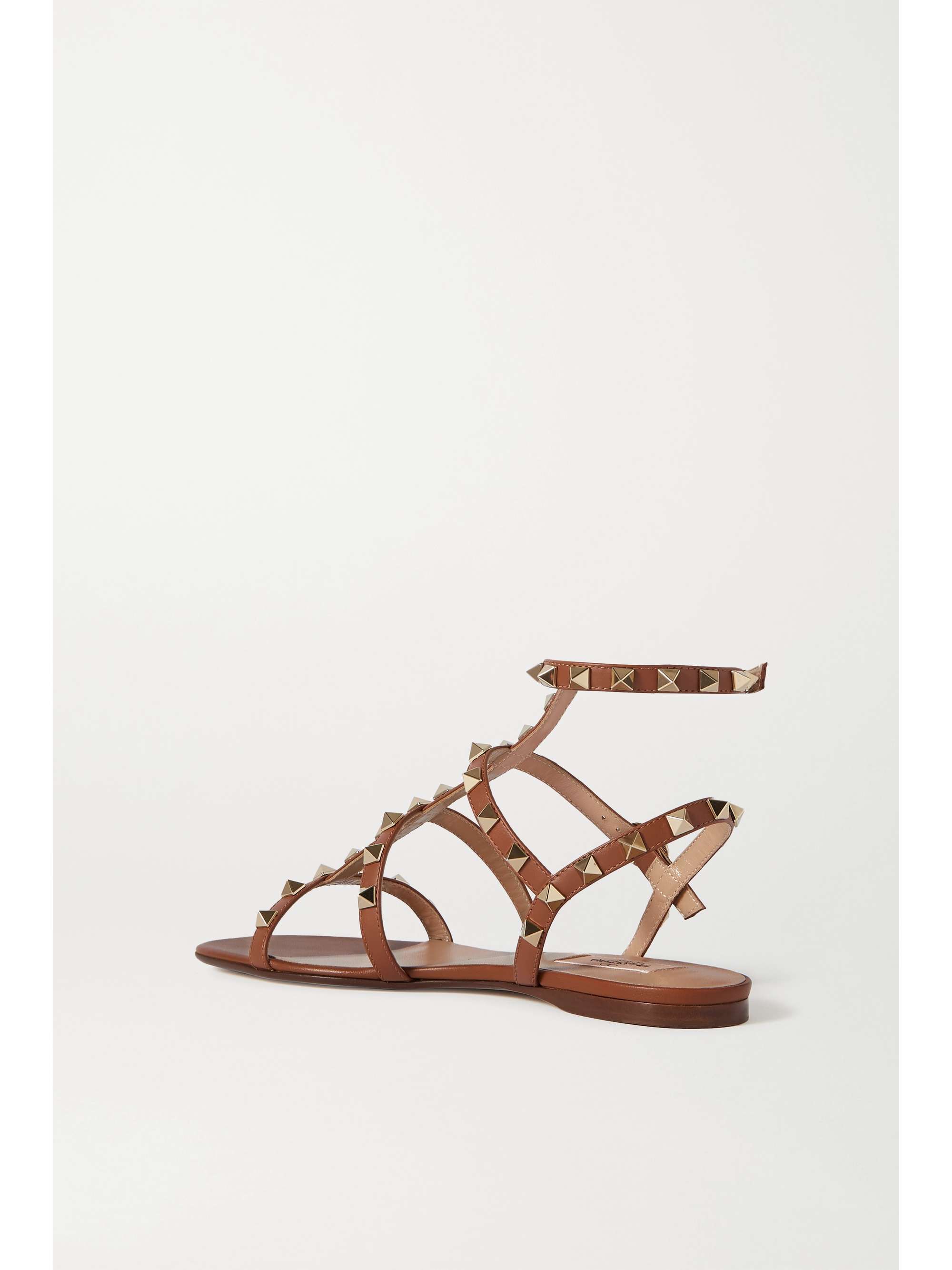 valentino tan rockstud sandals