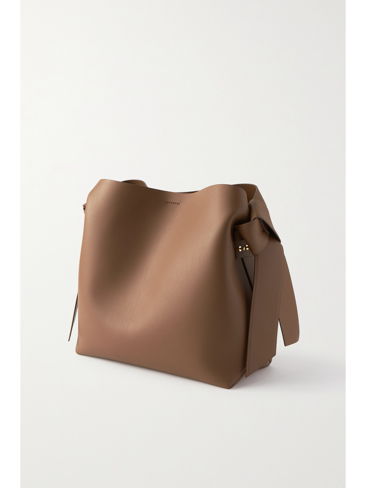 Musubi Midi Leather Tote Bag in Brown - Acne Studios