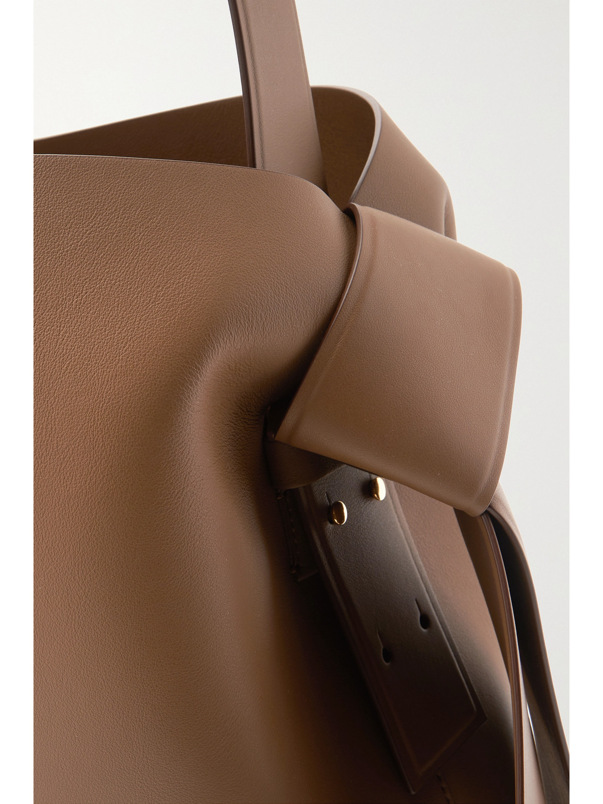Acne Studios Musubi Midi Knotted Leather Shoulder Bag In Brown