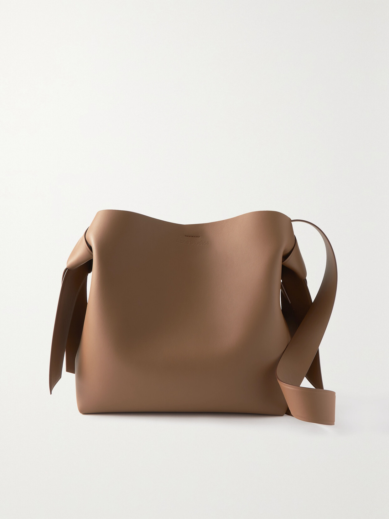 Acne Studios Musubi Midi Knotted Leather Shoulder Bag In Brown