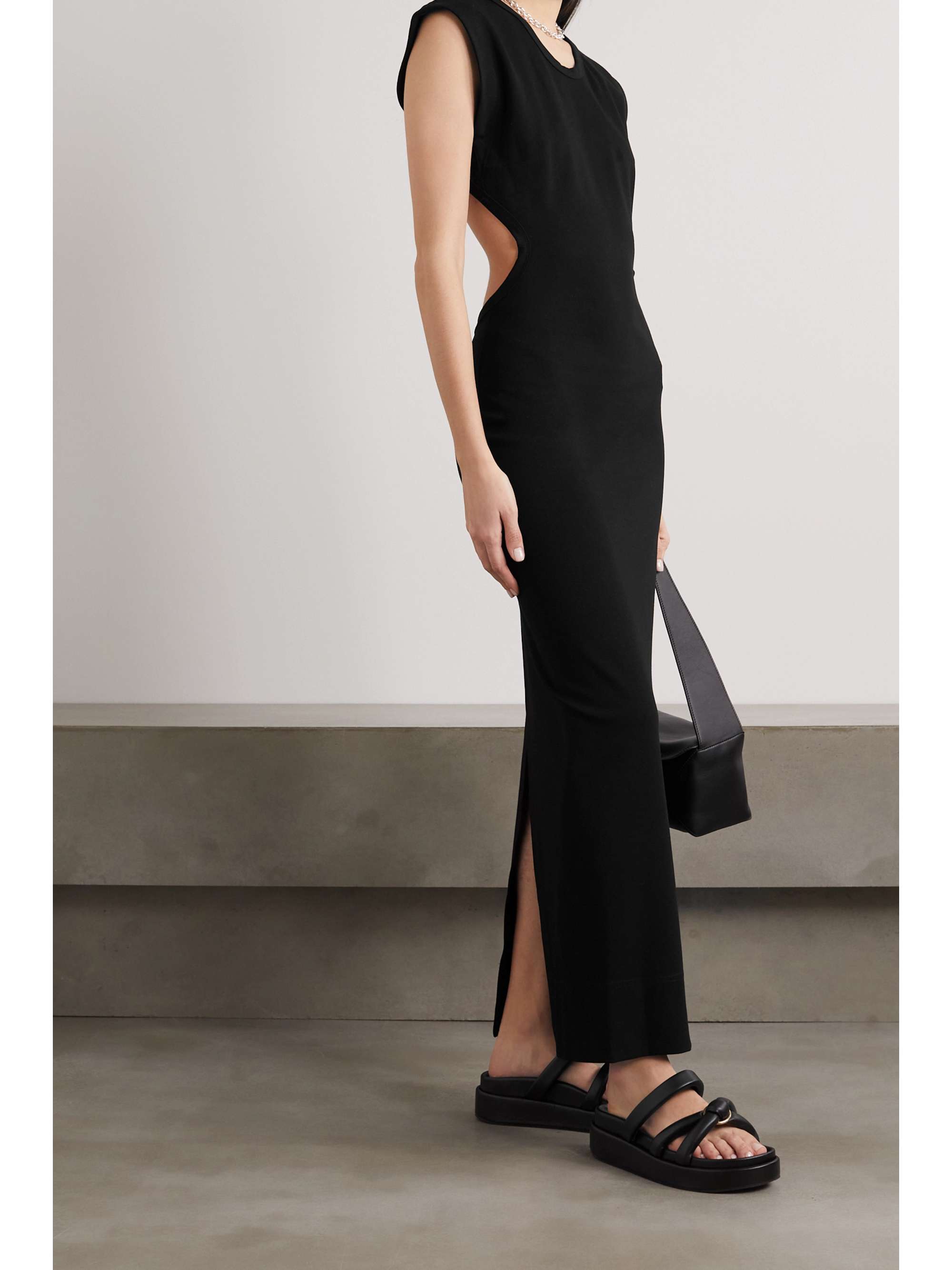 BASSIKE + NET SUSTAIN open-back stretch-jersey maxi dress