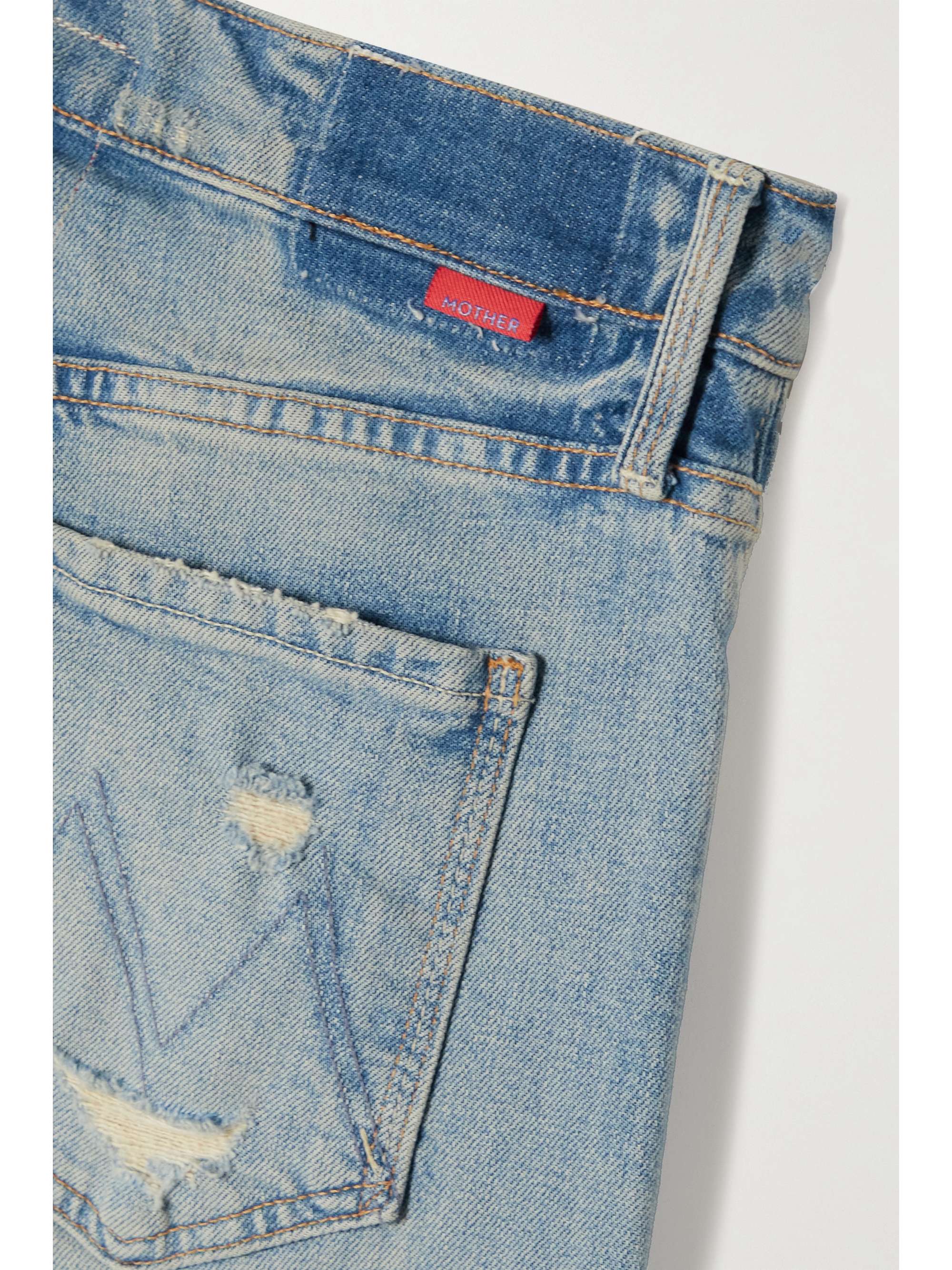 MOTHER + NET SUSTAIN + Carolyn Murphy The Tomcat distressed patchwork high-rise straight-leg jeans