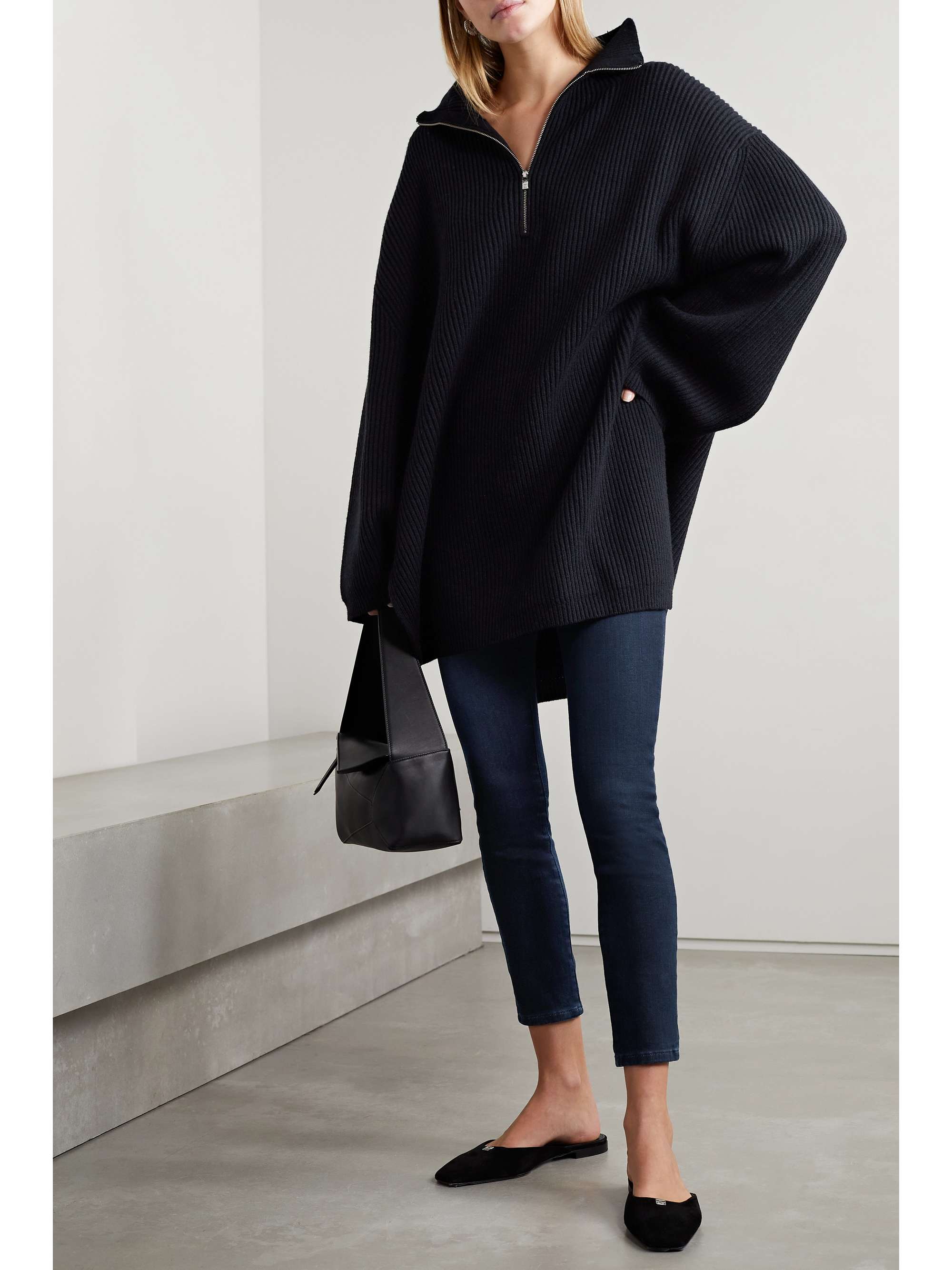 Dark denim Le Skinny de Jeanne cropped 