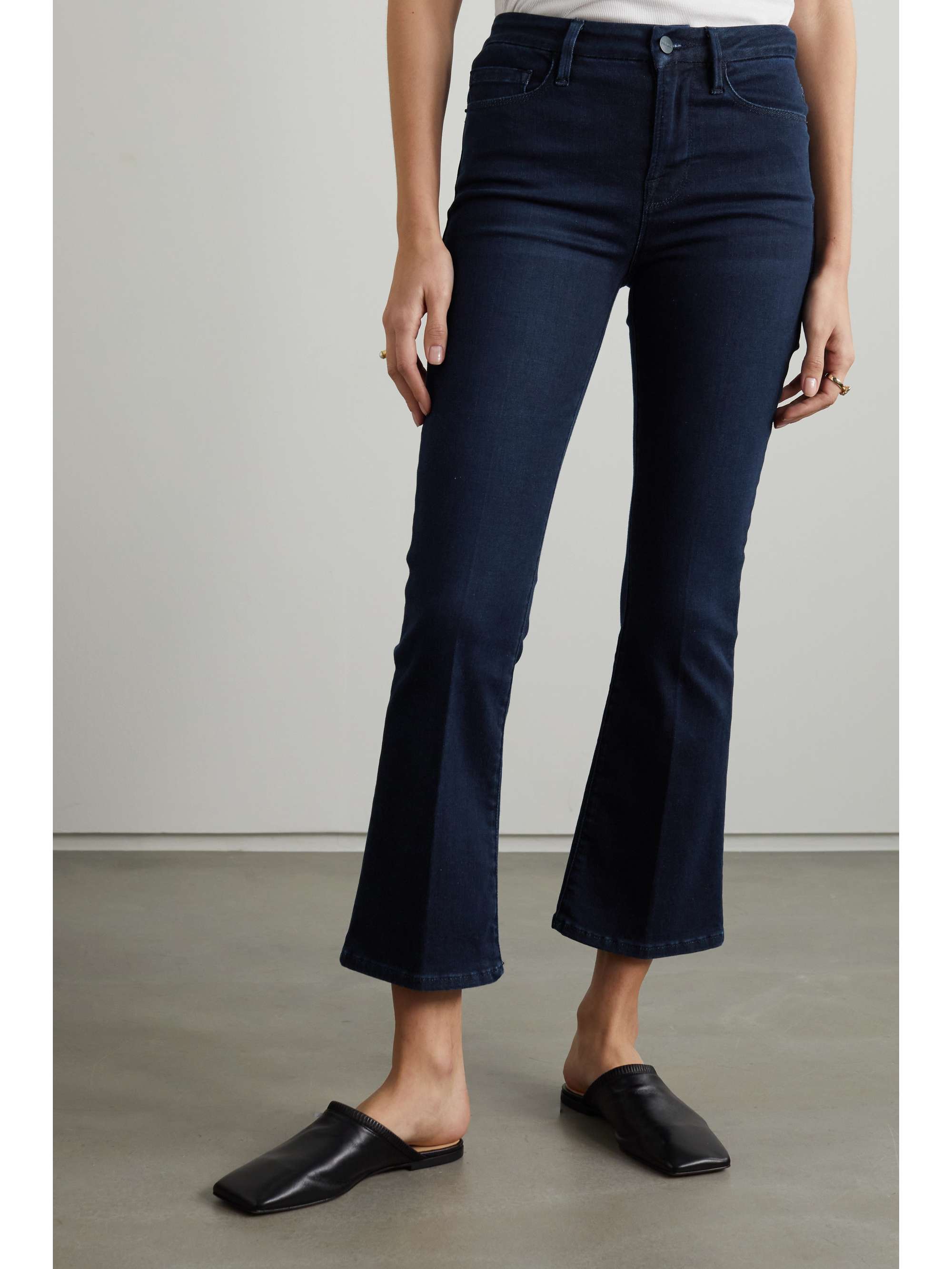 FRAME Le Crop Mini Boot organic high-rise bootcut jeans