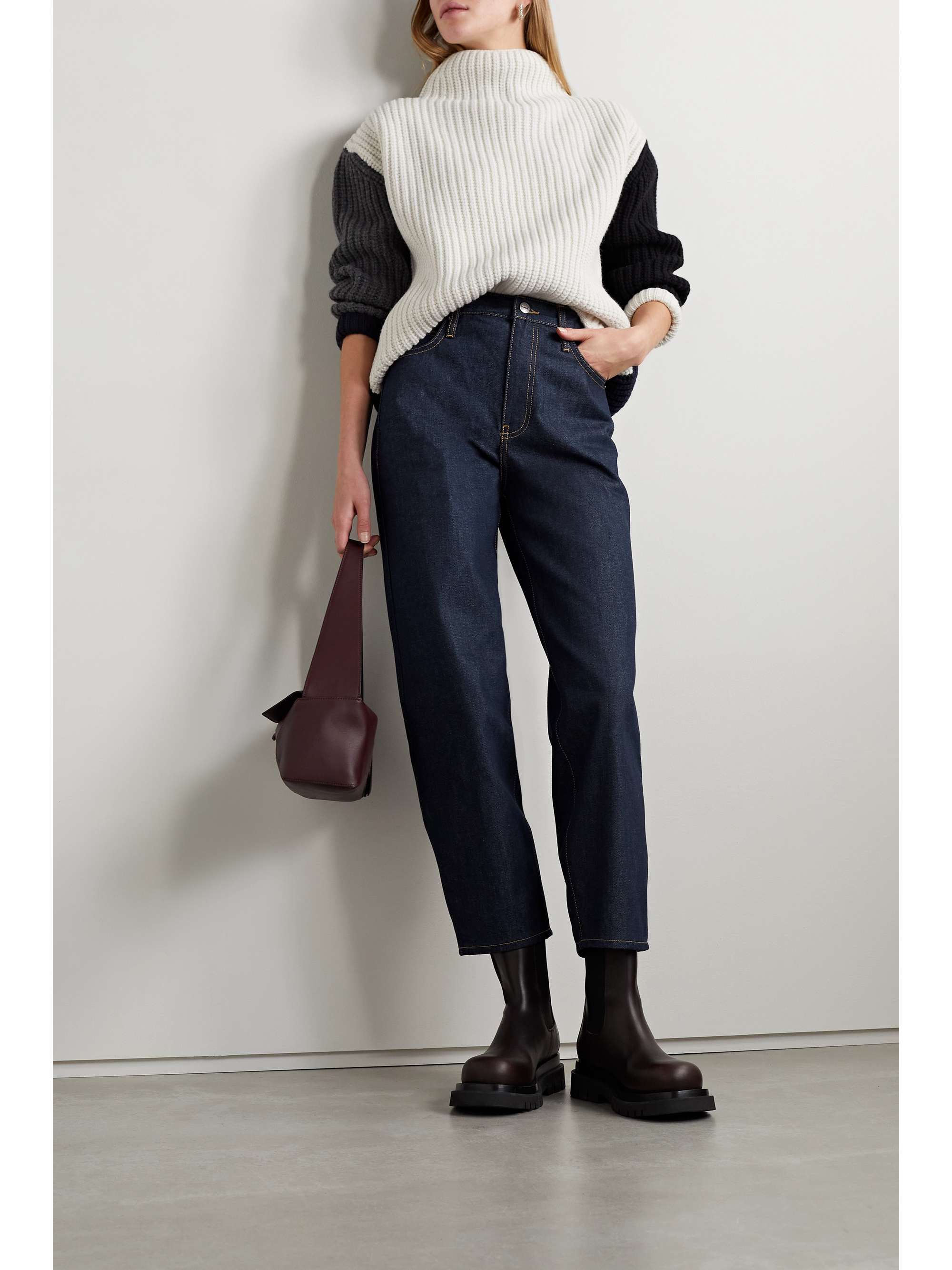 Dark denim Barrel high-rise tapered 