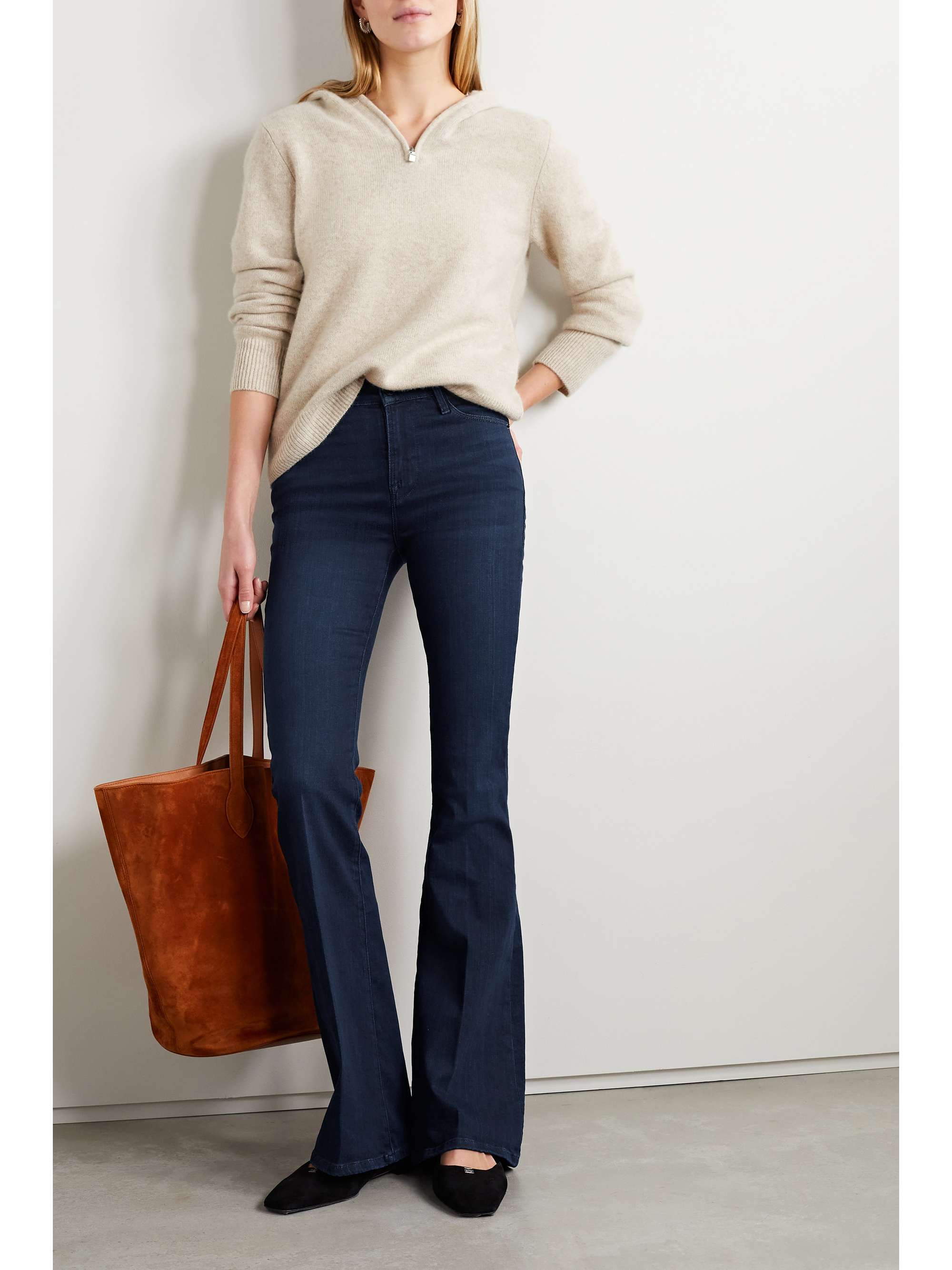 Flare organic high-rise jeans | FRAME 