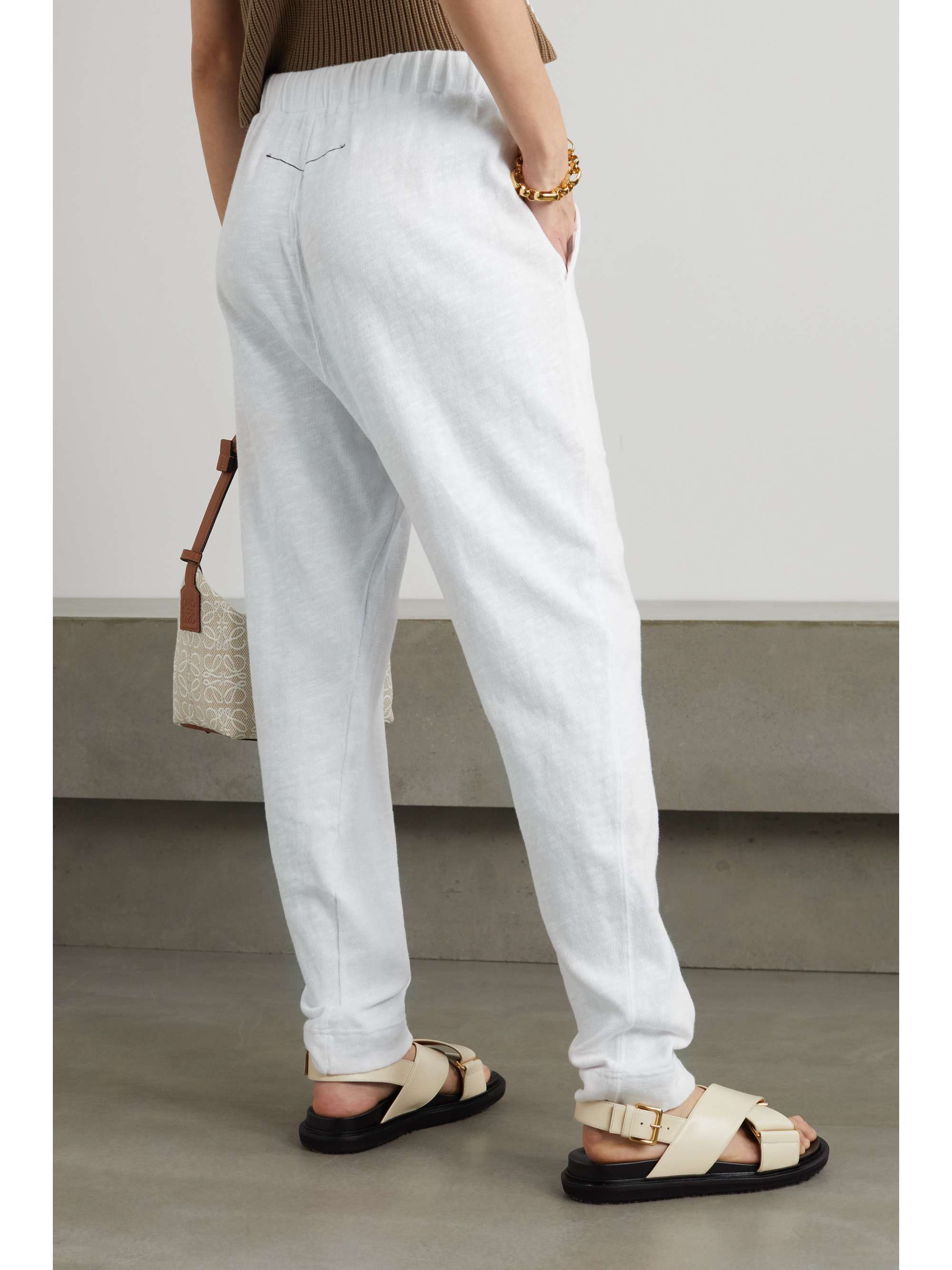 White + NET SUSTAIN cotton track pants 
