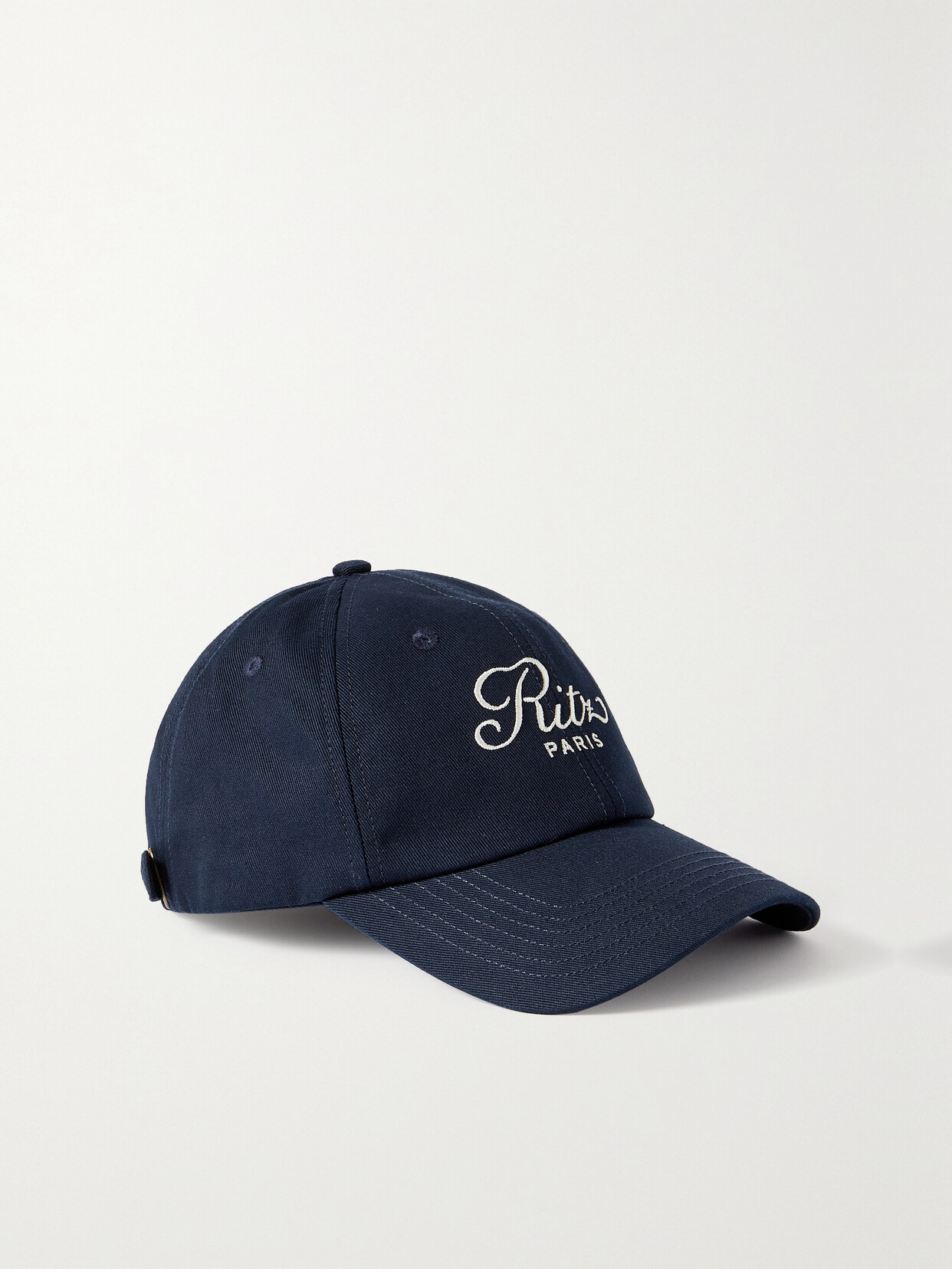 FRAME + RITZ PARIS EMBROIDERED COTTON-CANVAS BASEBALL CAP