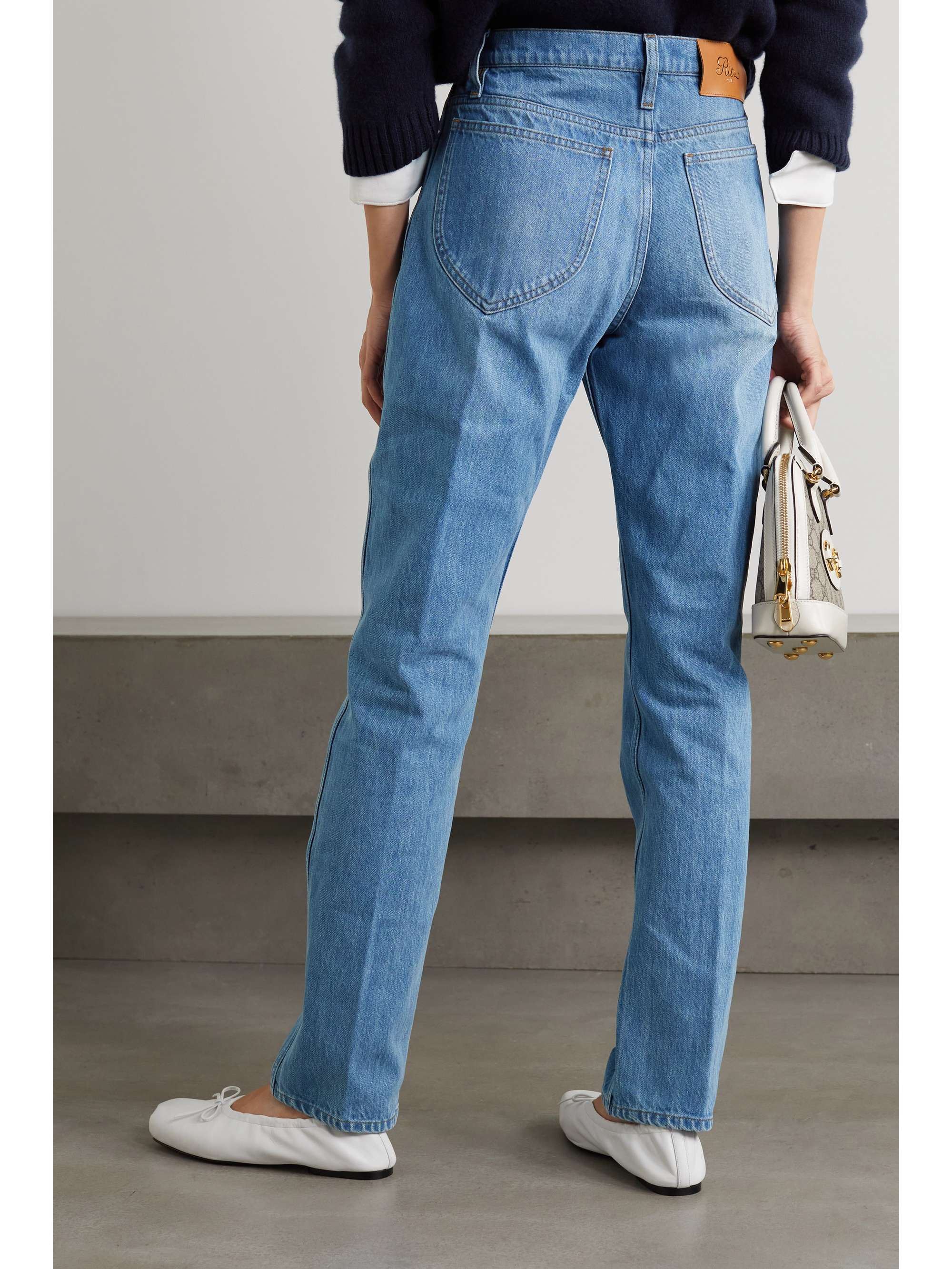 FRAME + Ritz Paris True highrise straightleg jeans NETAPORTER