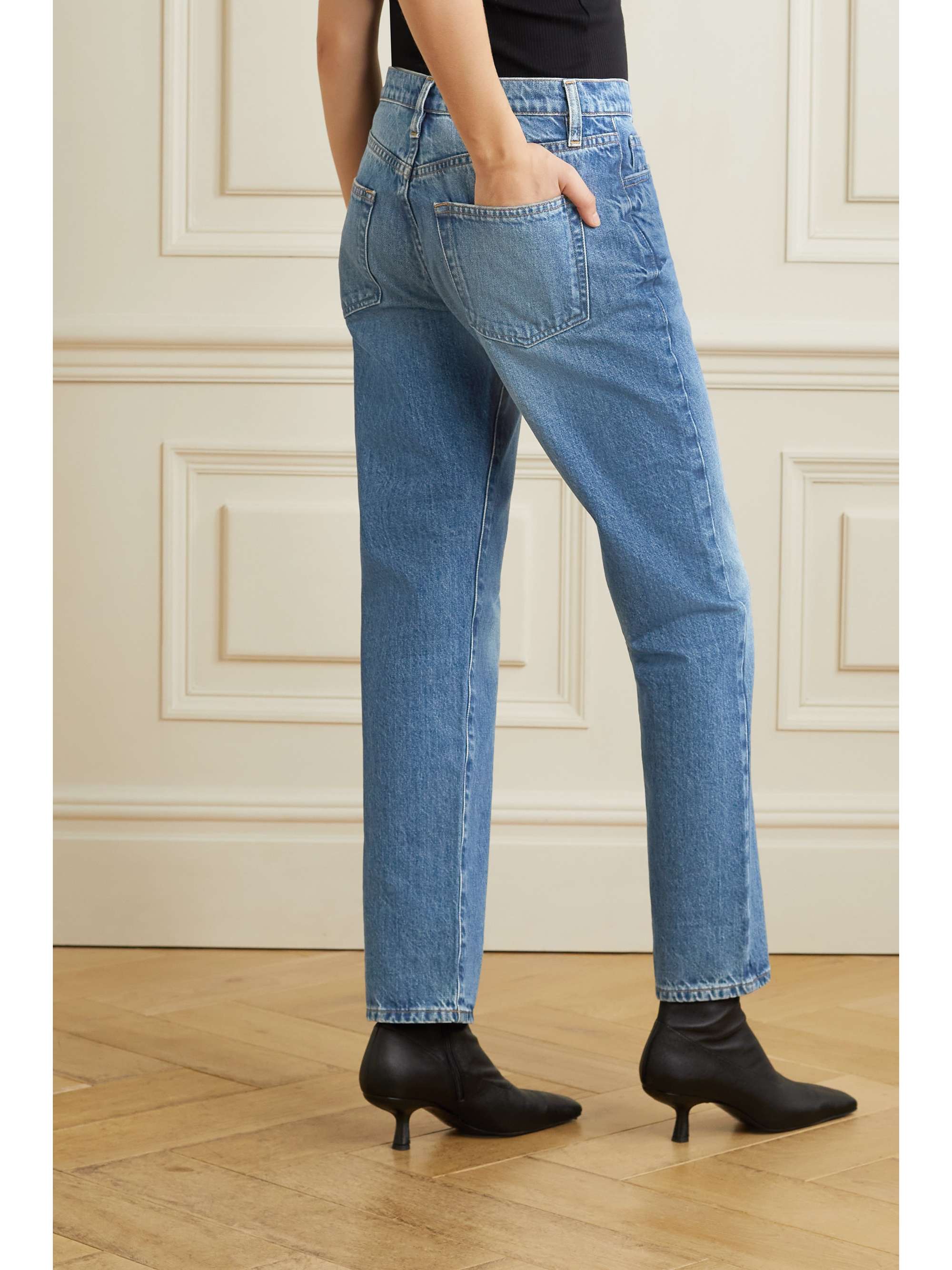 Mid denim Le Slouch low-rise straight 