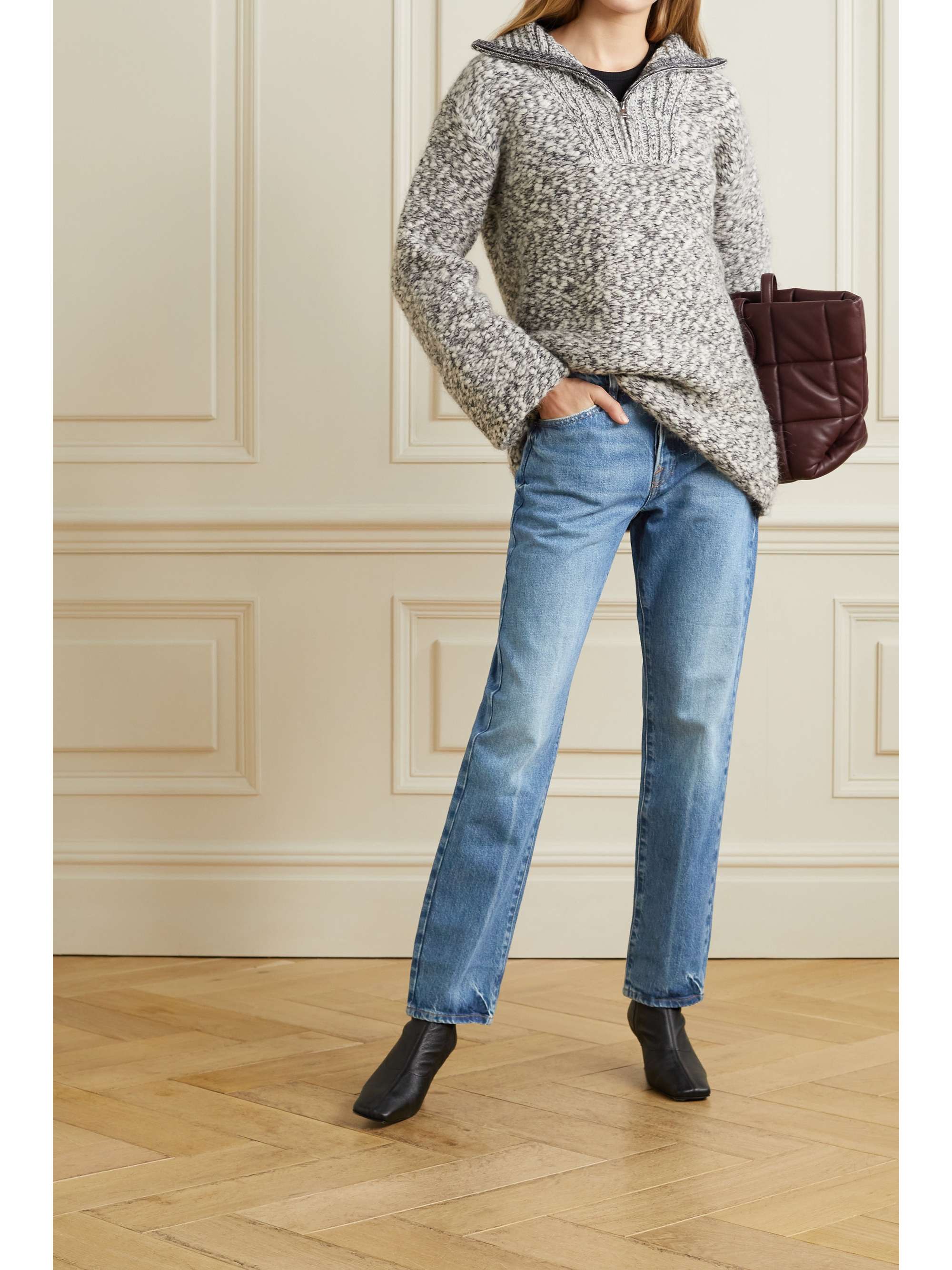Mid denim Le Slouch low-rise straight 