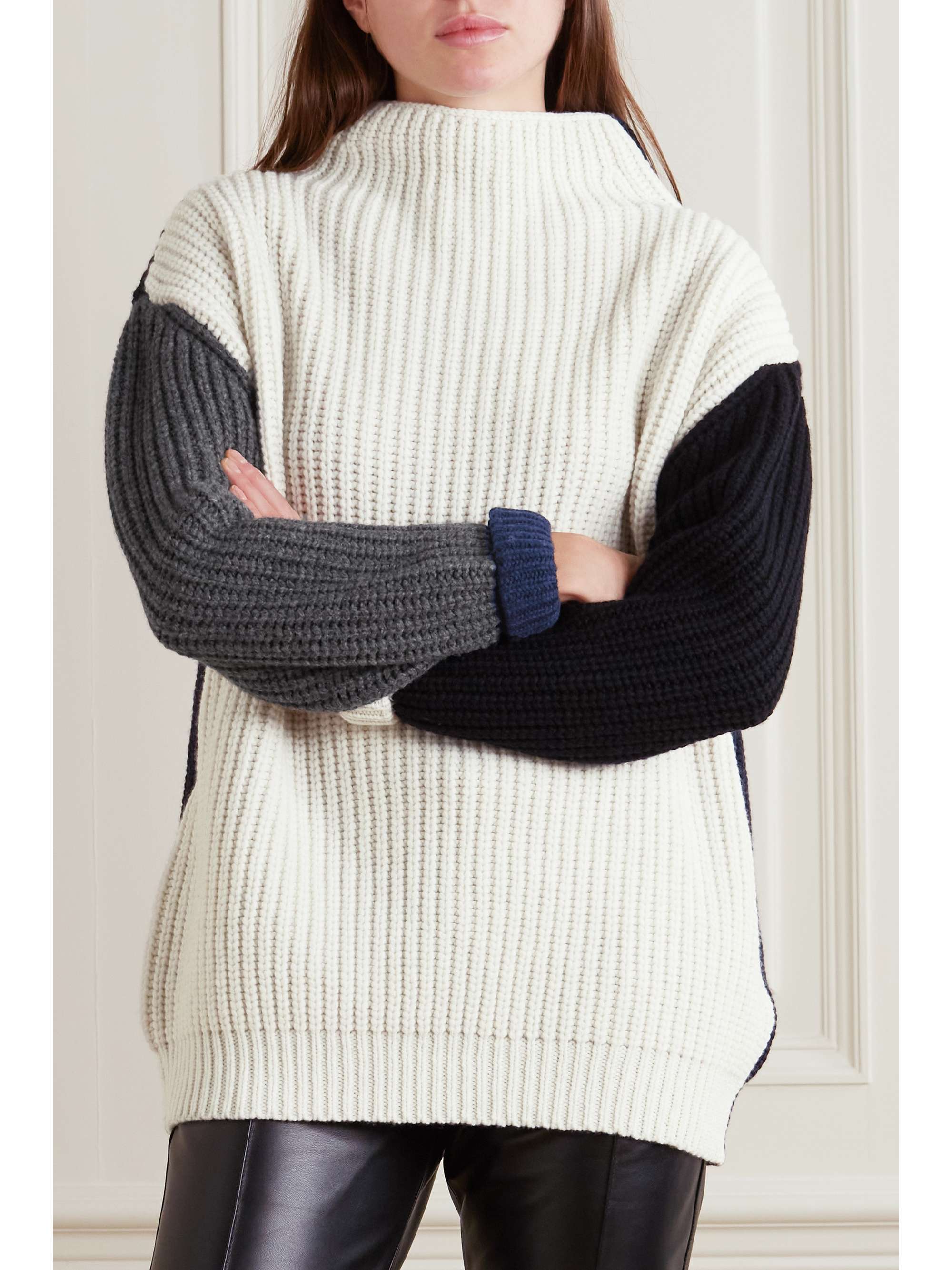 frame color block sweater
