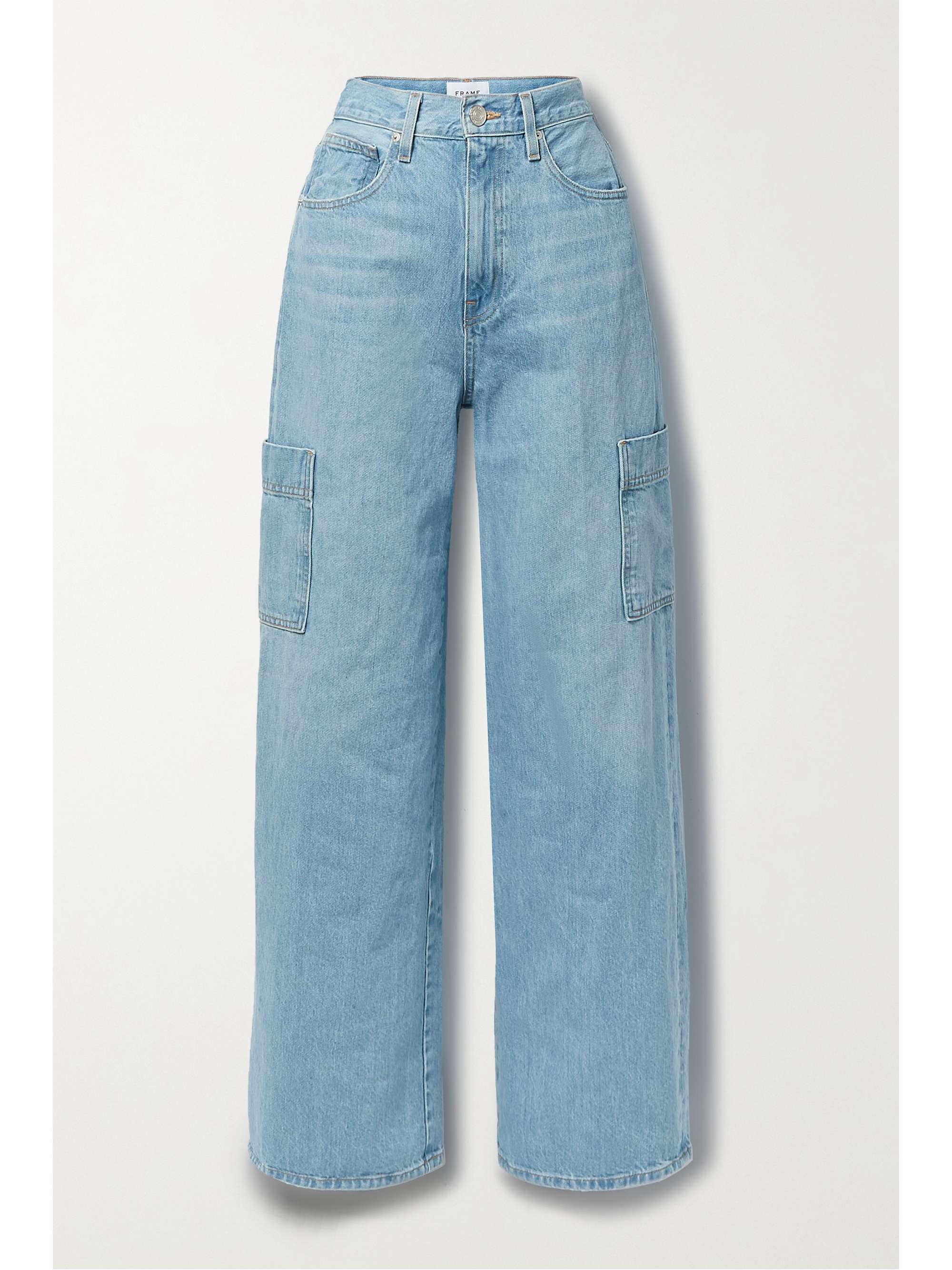 Light denim High-rise wide-leg jeans 