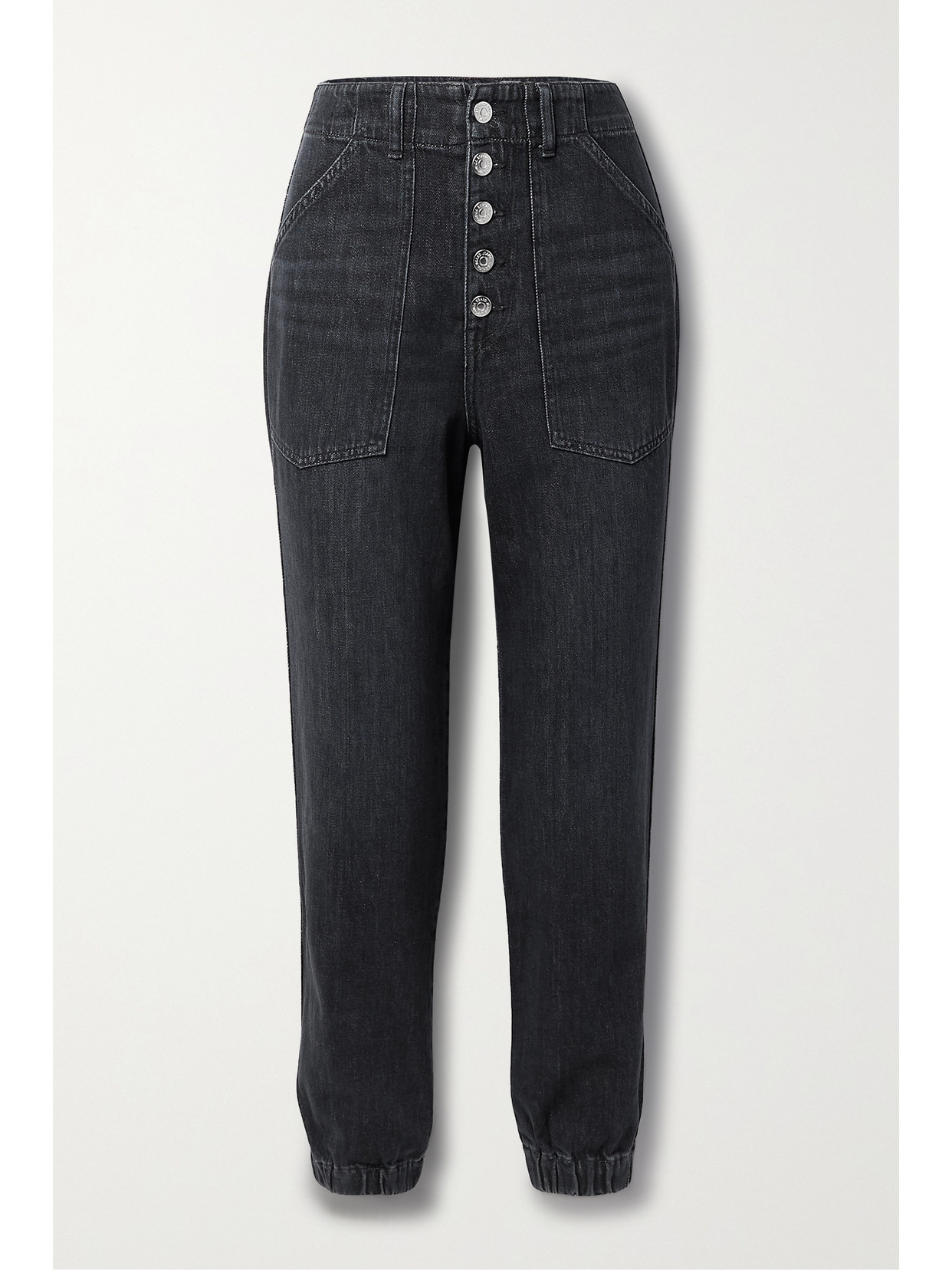 Veronica Beard Bolton High Waist Nonstretch Jogger Jeans In Black