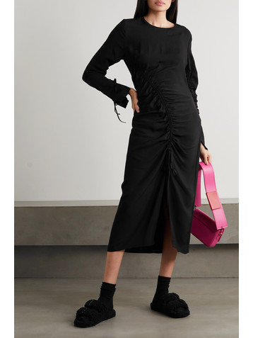 HOLZWEILER Opinion ruched crepe midi dress