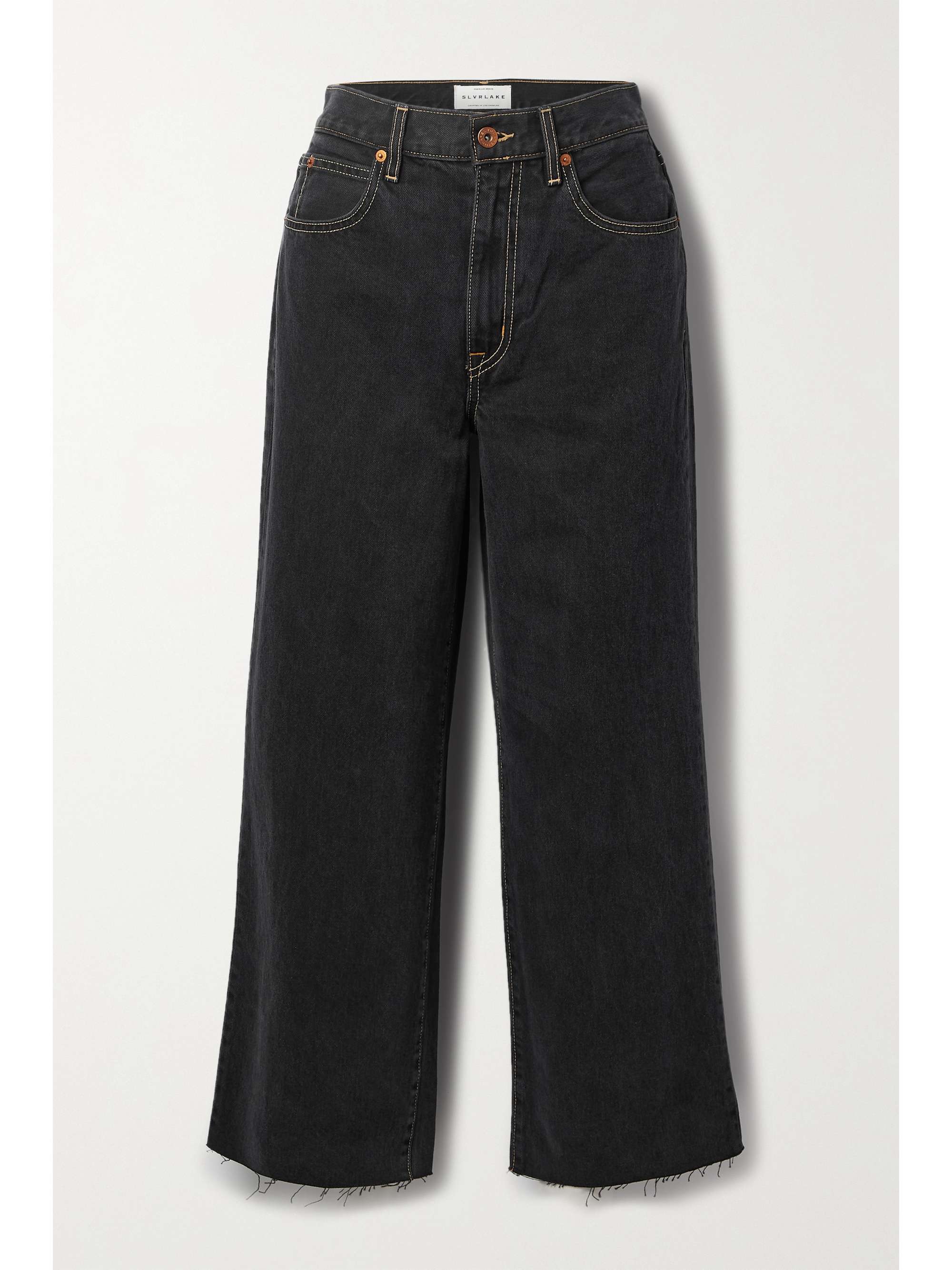 Dark denim Grace cropped frayed high 