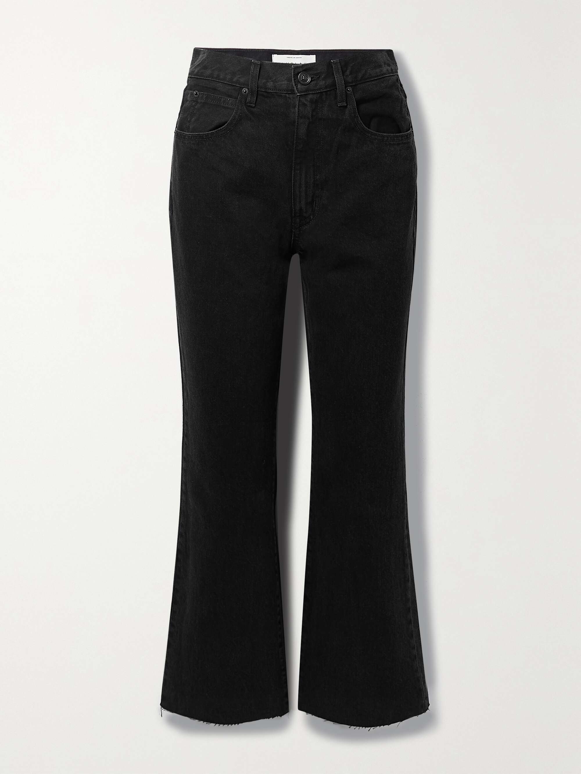 Black Frankie cropped high-rise flared 