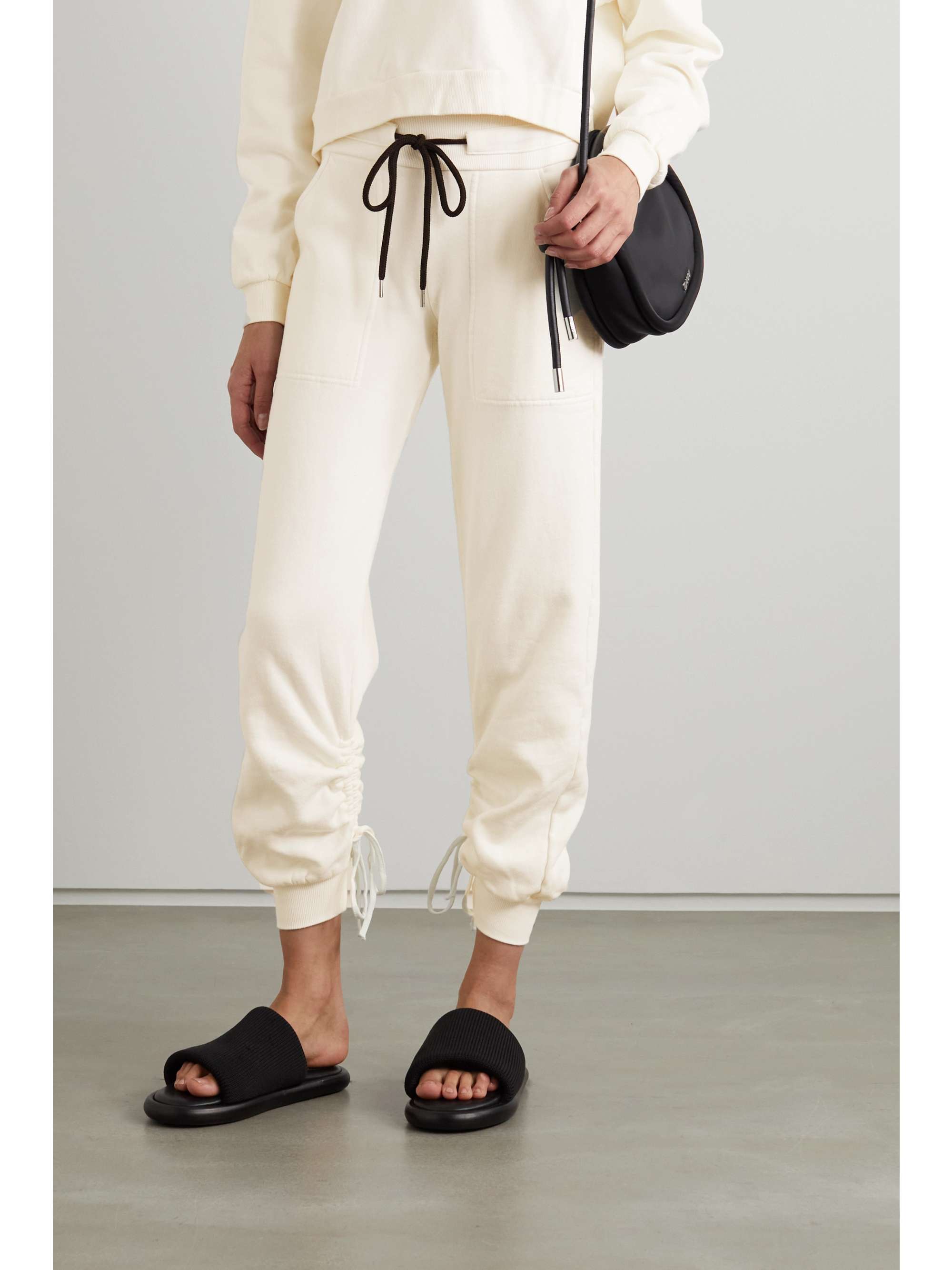 ruched track pants