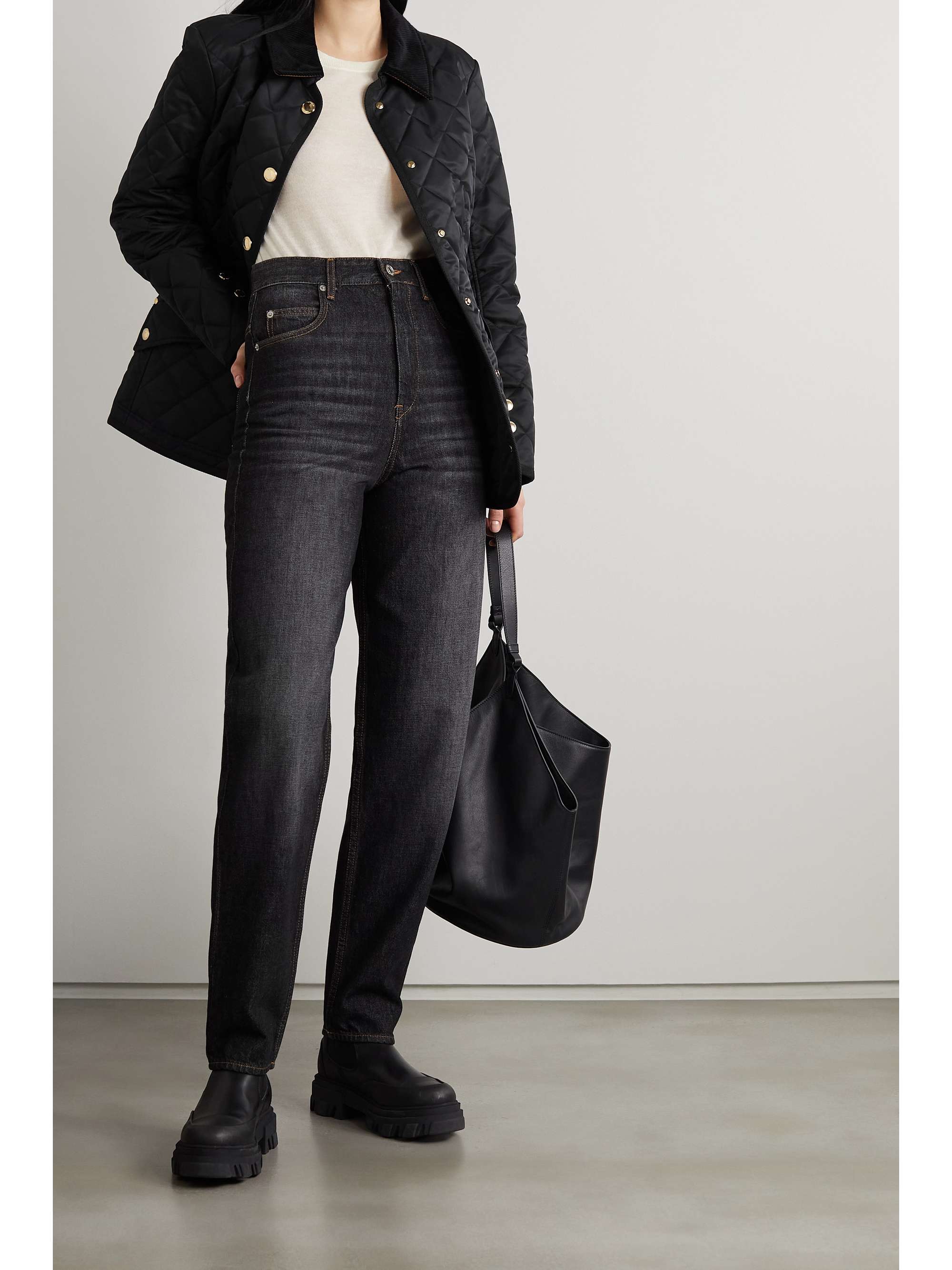 BURBERRY Corduroy-trimmed quilted padded shell jacket