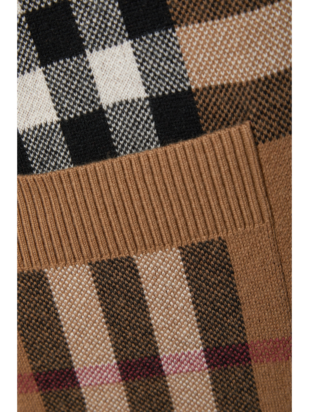 Shop Burberry Checked Wool And Cashmere-blend Cardigan In Brown