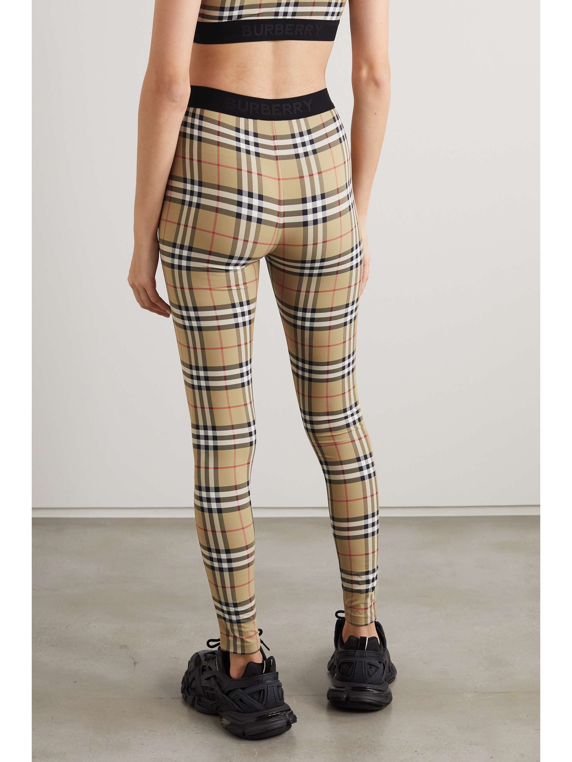 BURBERRY Checked stretch-jersey leggings | NET-A-PORTER US