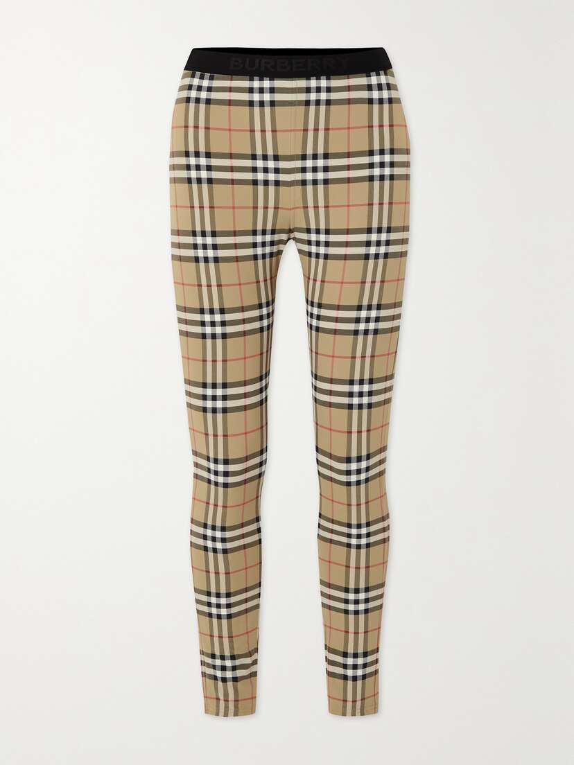 Burberry Checked Stretch-jersey Leggings - x large