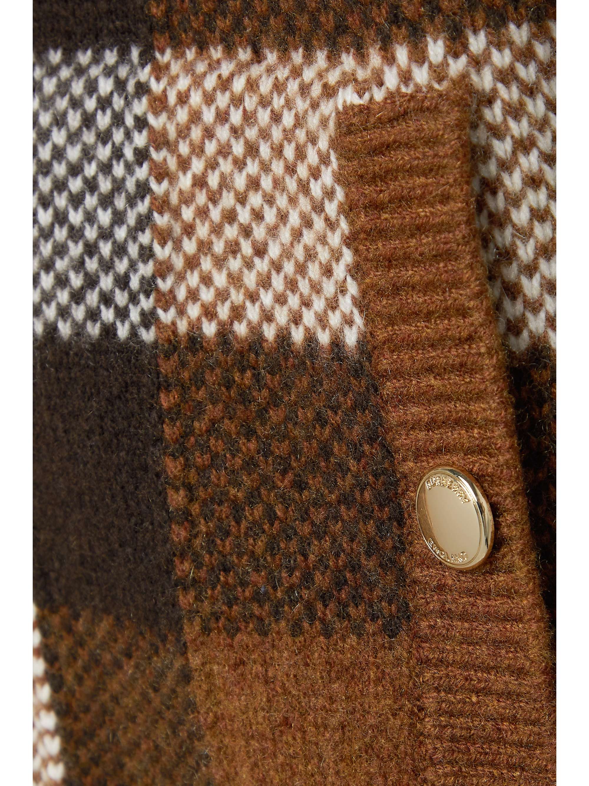 BURBERRY Checked wool and cashmere-blend bomber jacket