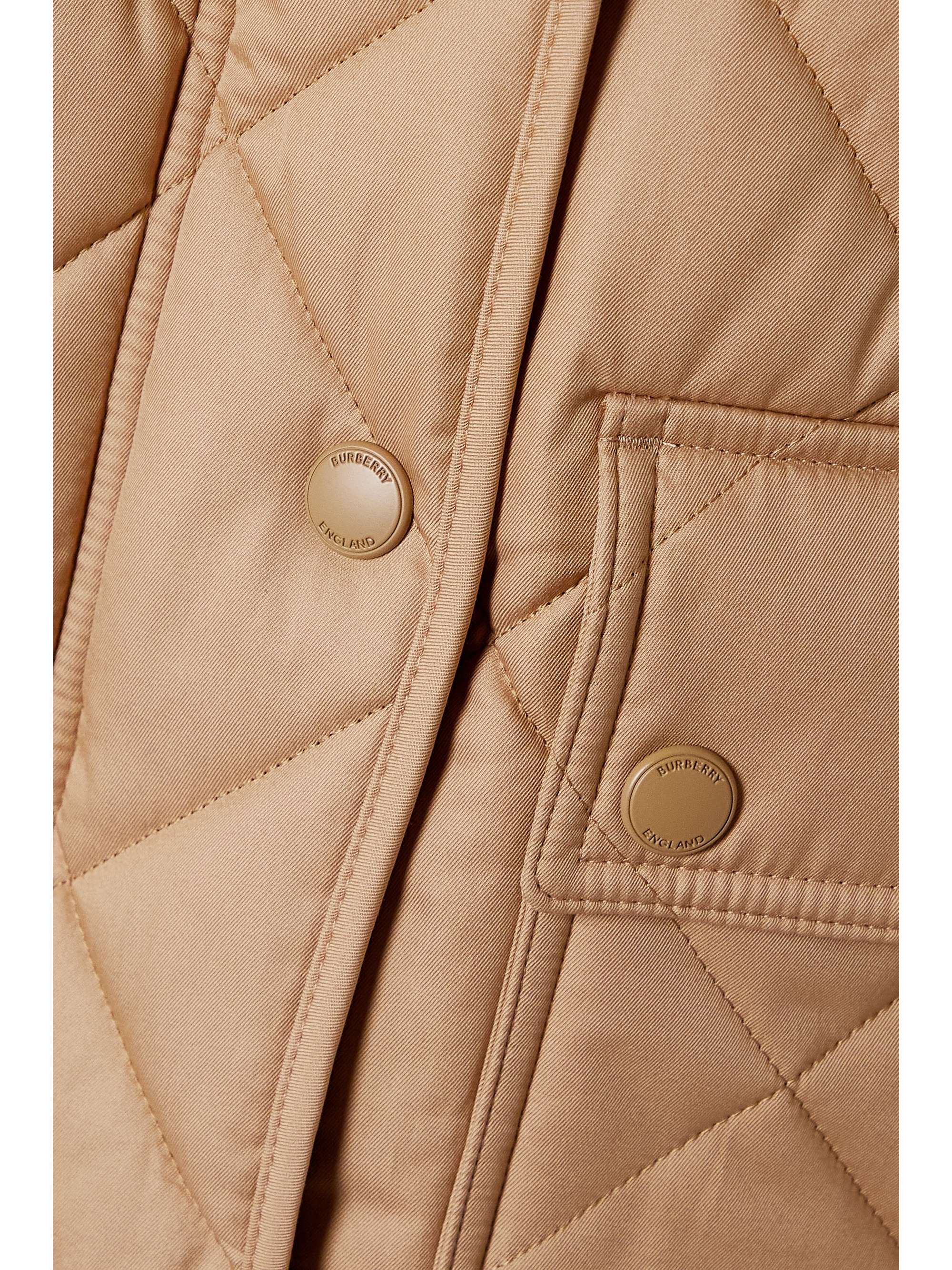 BURBERRY Faux shearling-trimmed quilted padded cotton-twill jacket