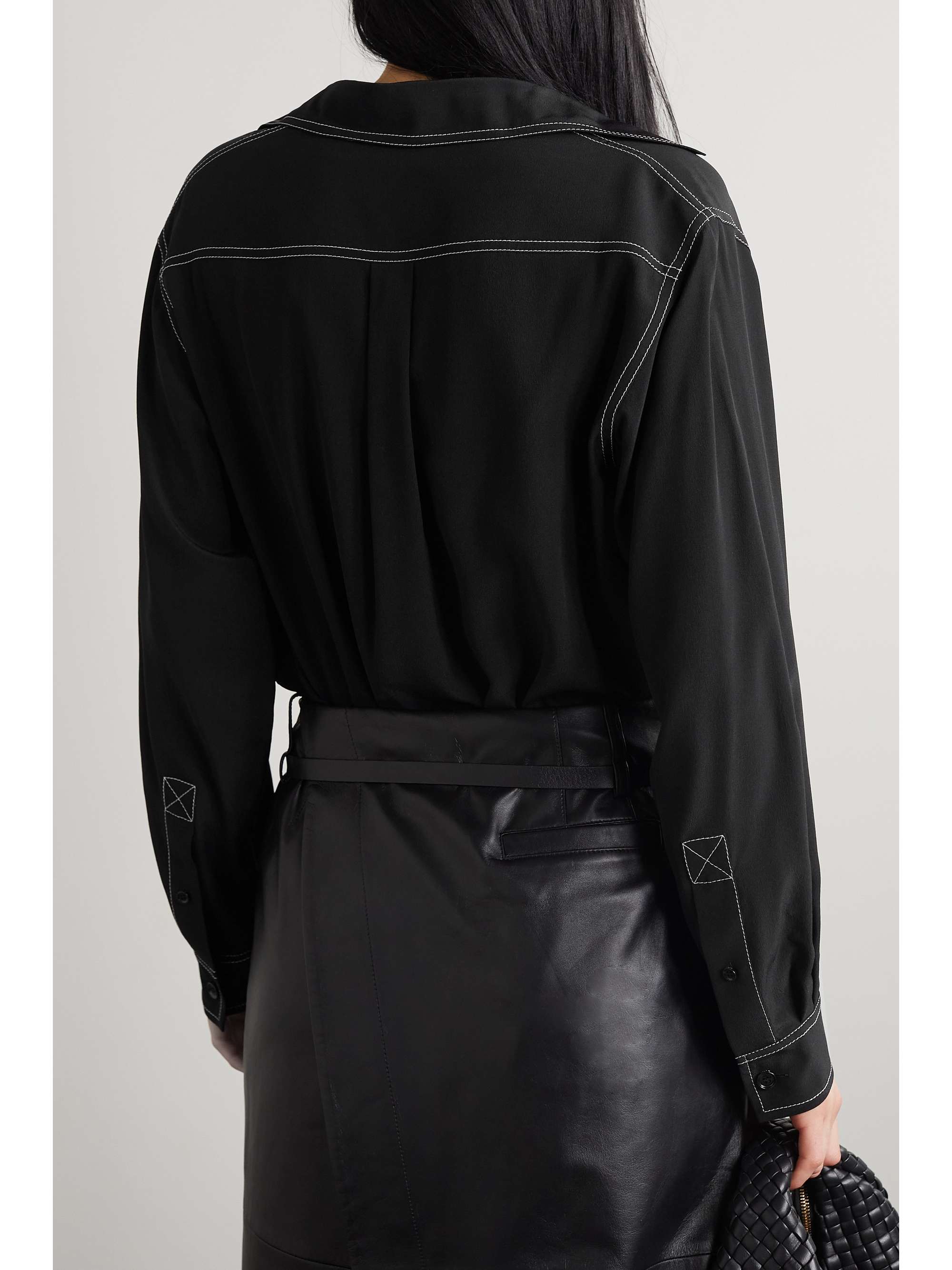 BURBERRY Gwen embroidered mulberry silk shirt