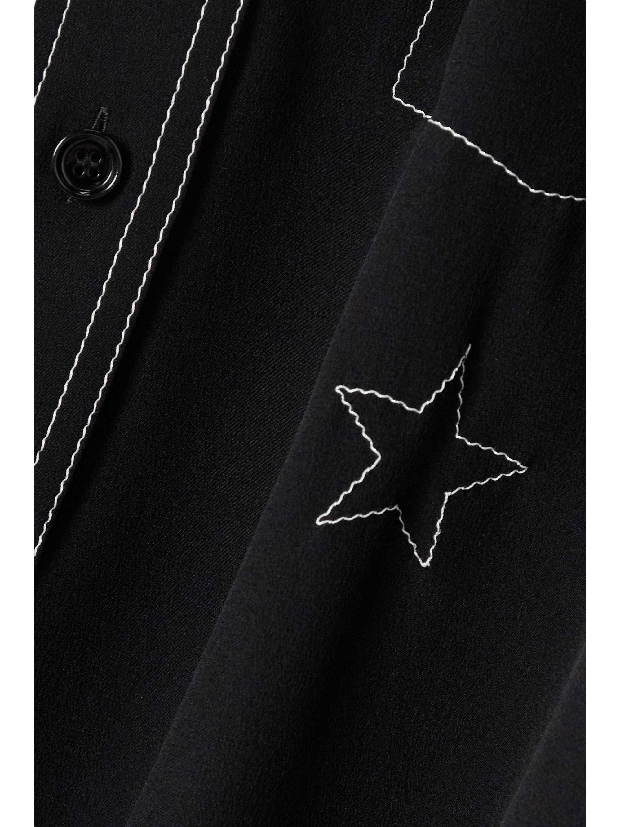 BURBERRY Gwen embroidered mulberry silk shirt