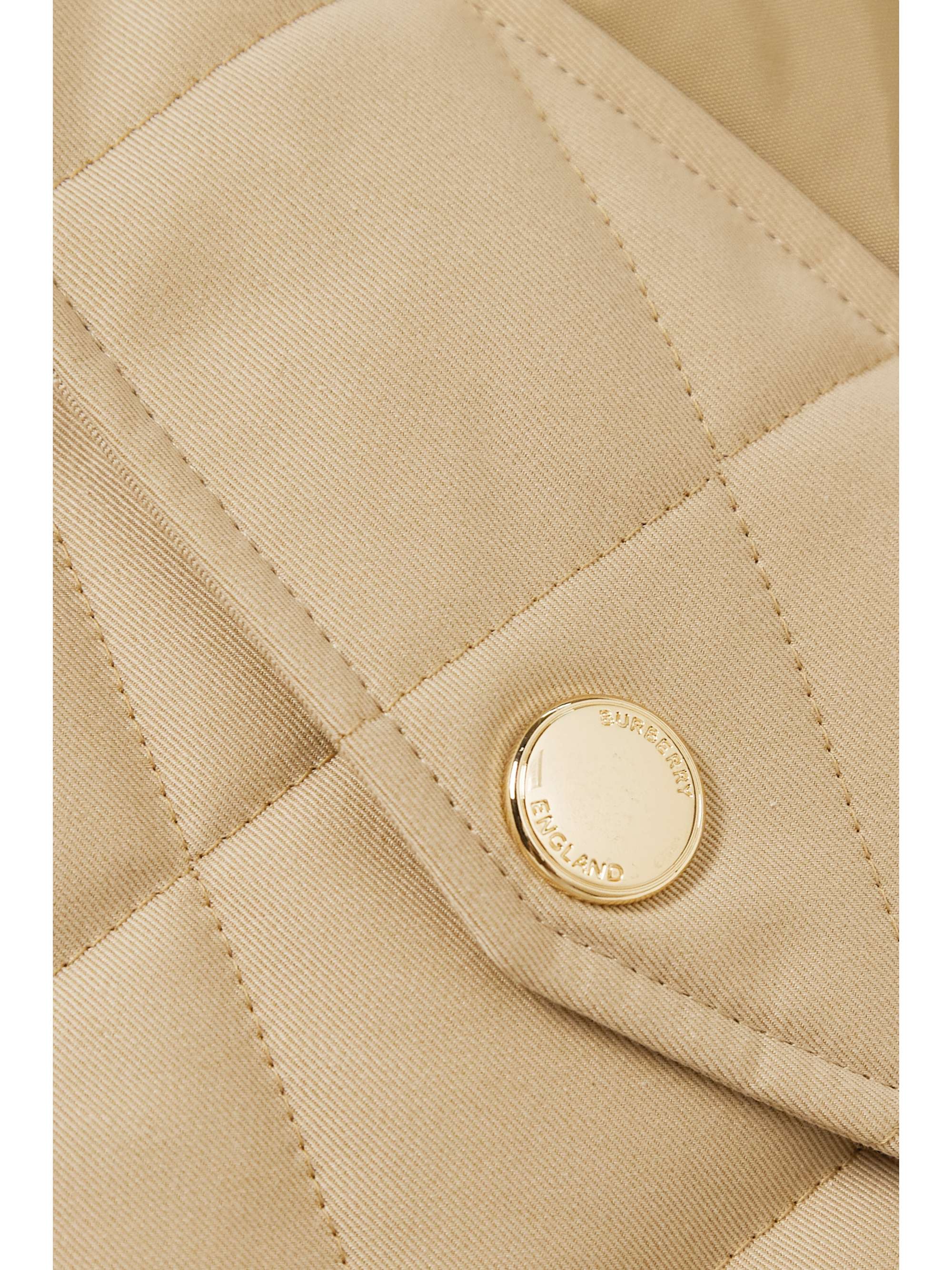 BURBERRY Quilted shell and gabardine hooded coat