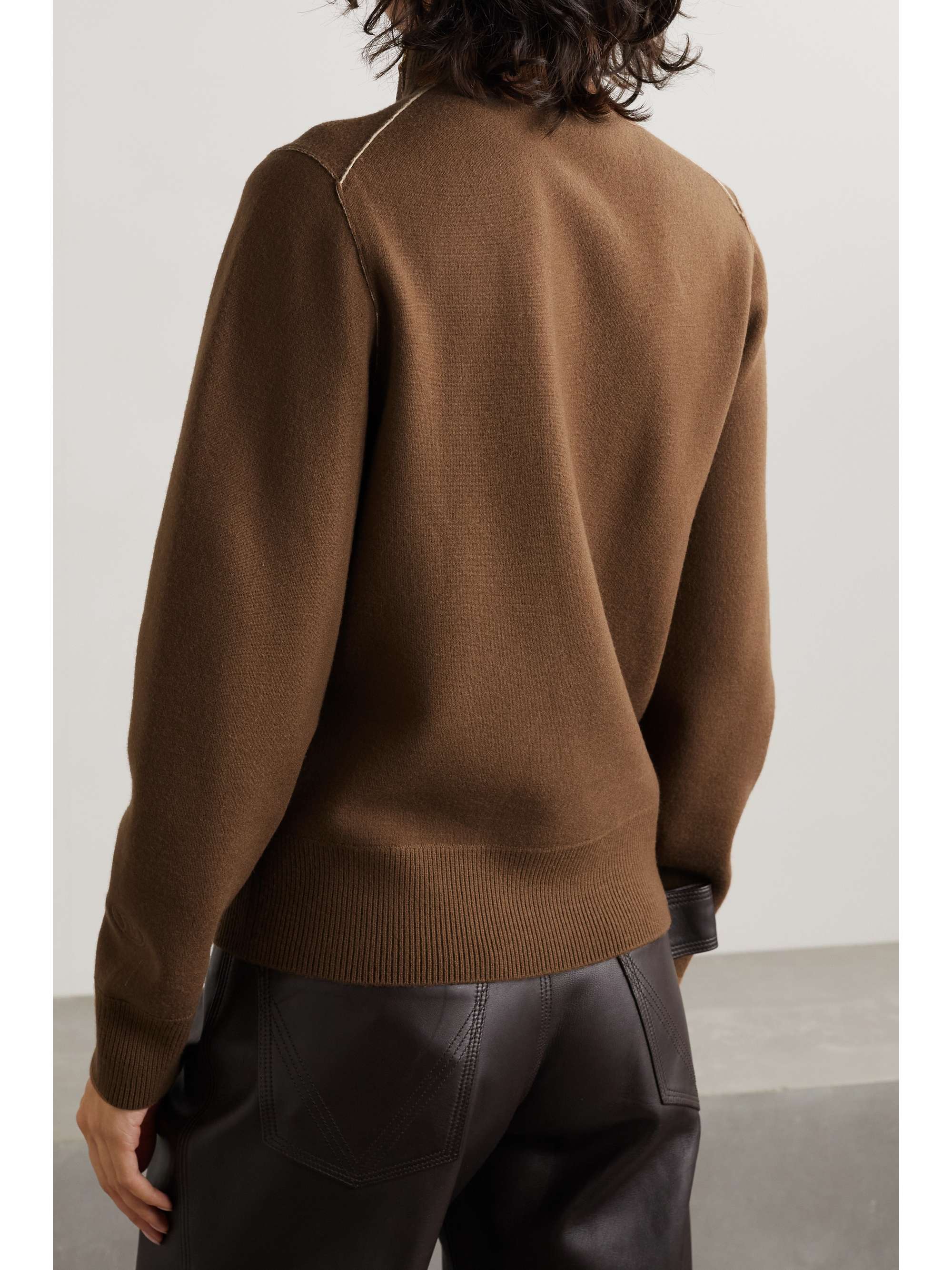 BURBERRY Two-tone wool-blend turtleneck sweater