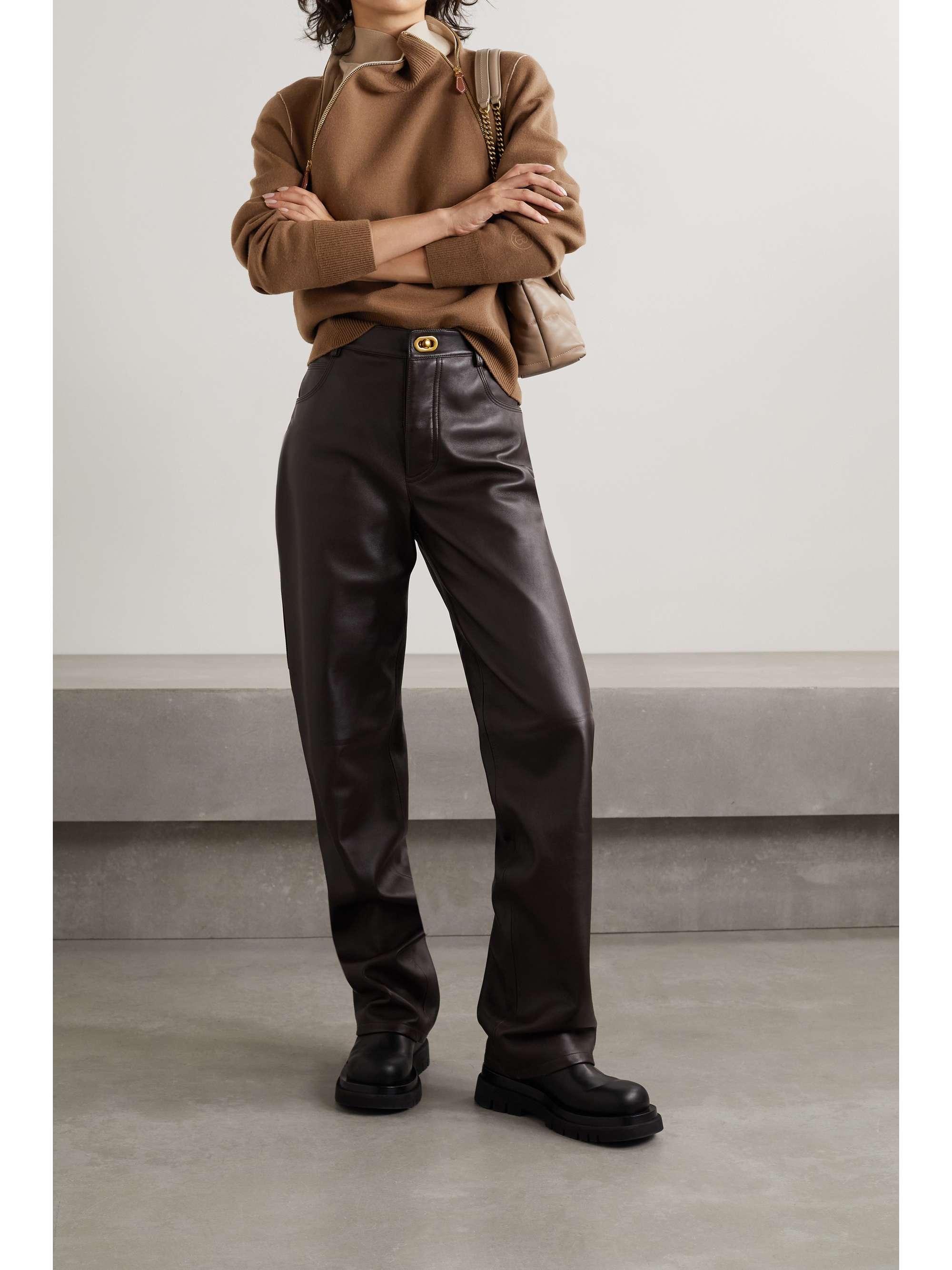 BURBERRY Two-tone wool-blend turtleneck sweater