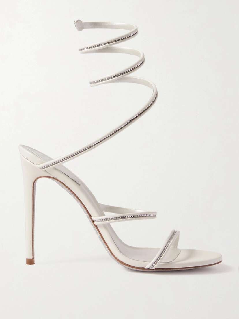 René Caovilla Crystal-embellished Leather Sandals
