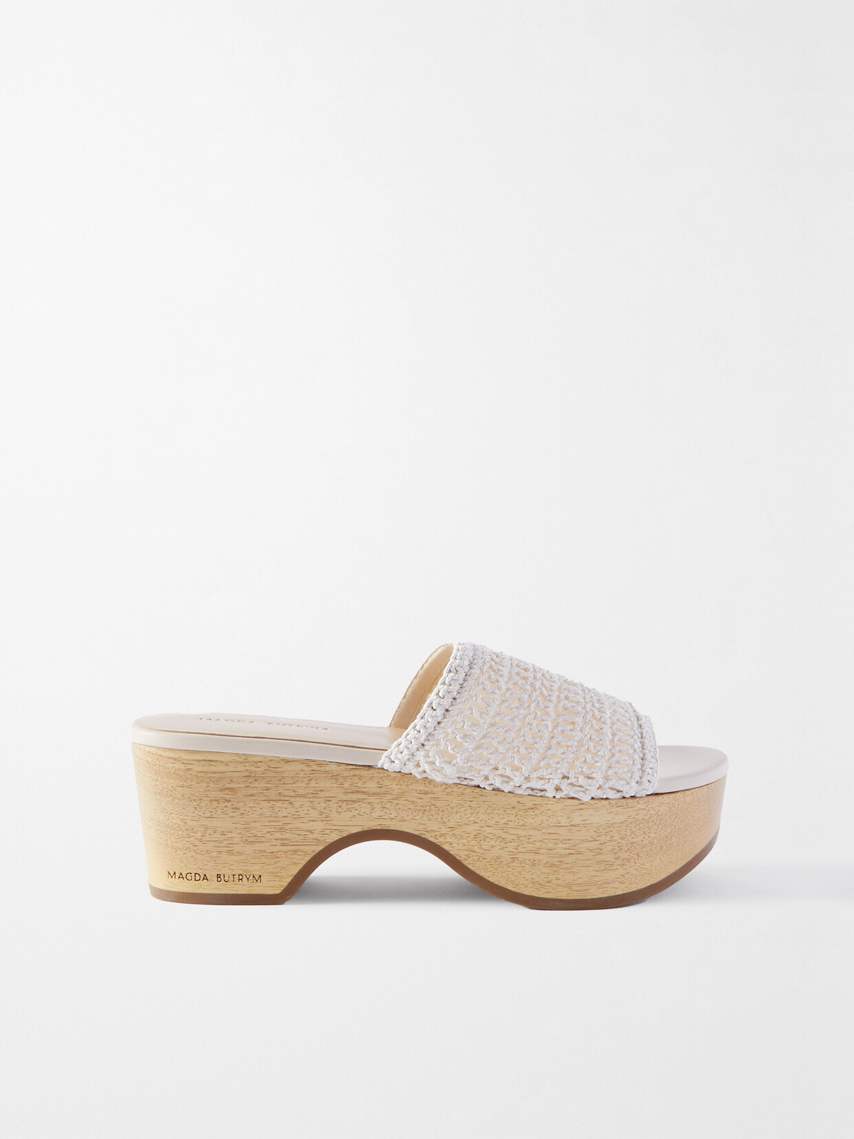 Magda Butrym Crocheted Platform Clogs In Cream