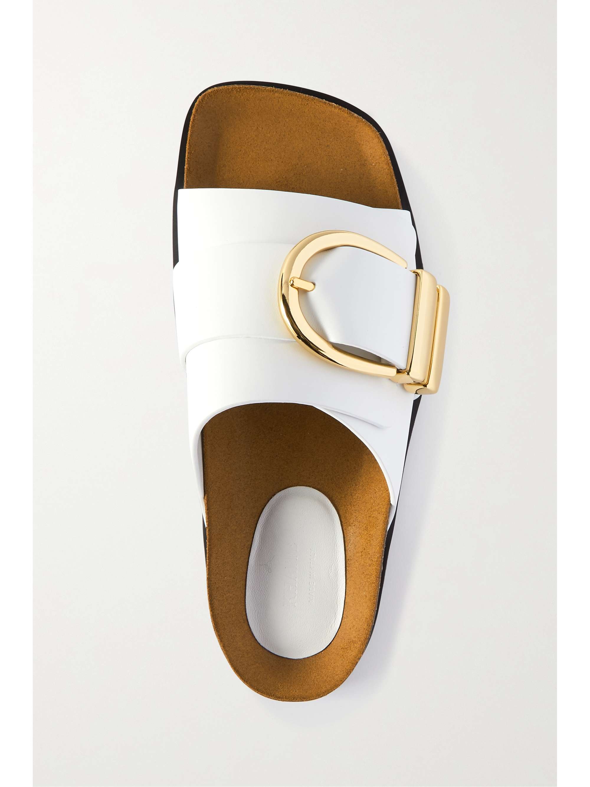 KHAITE Thompson buckled leather slides
