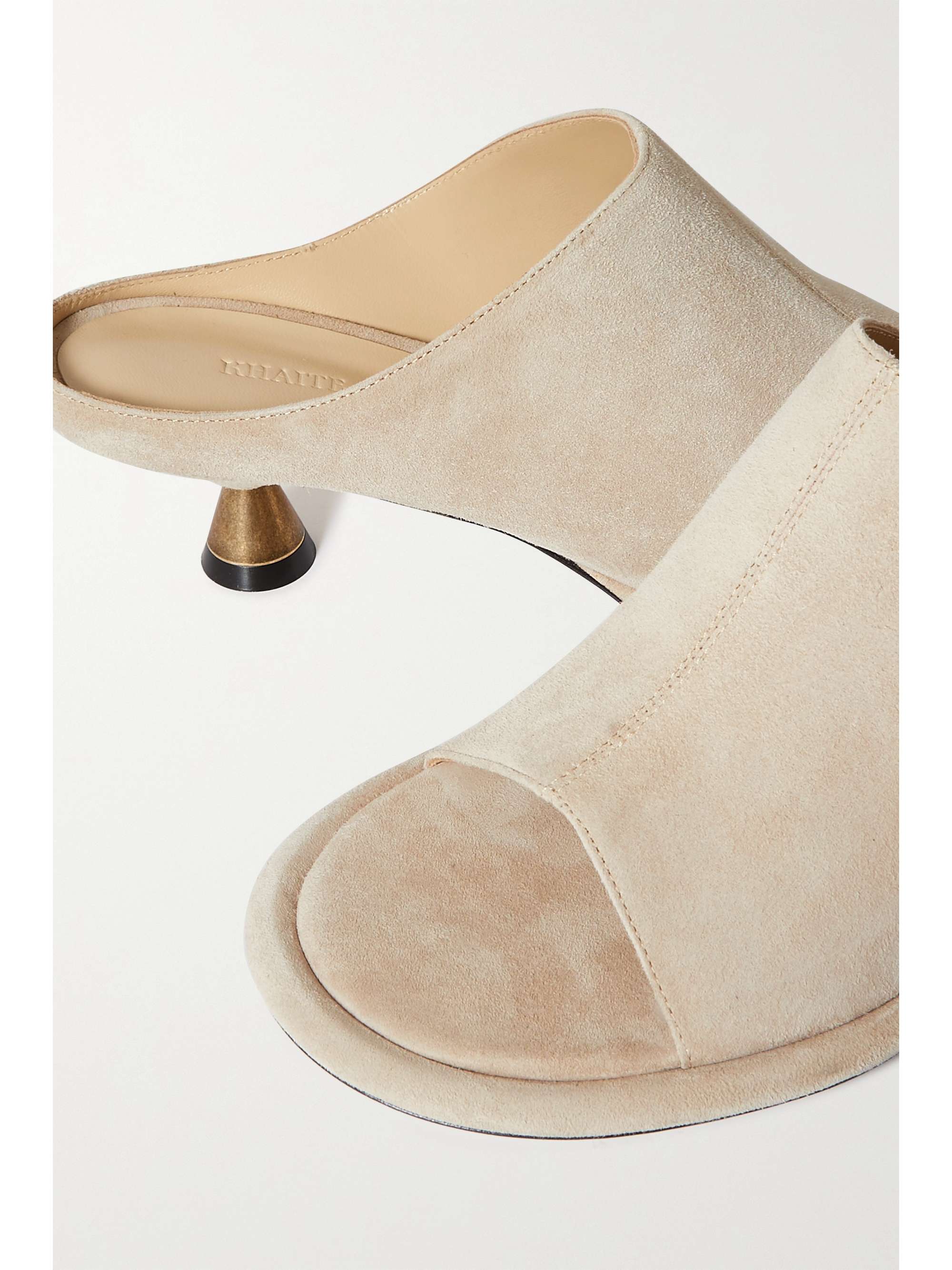 Beige suede mules sale