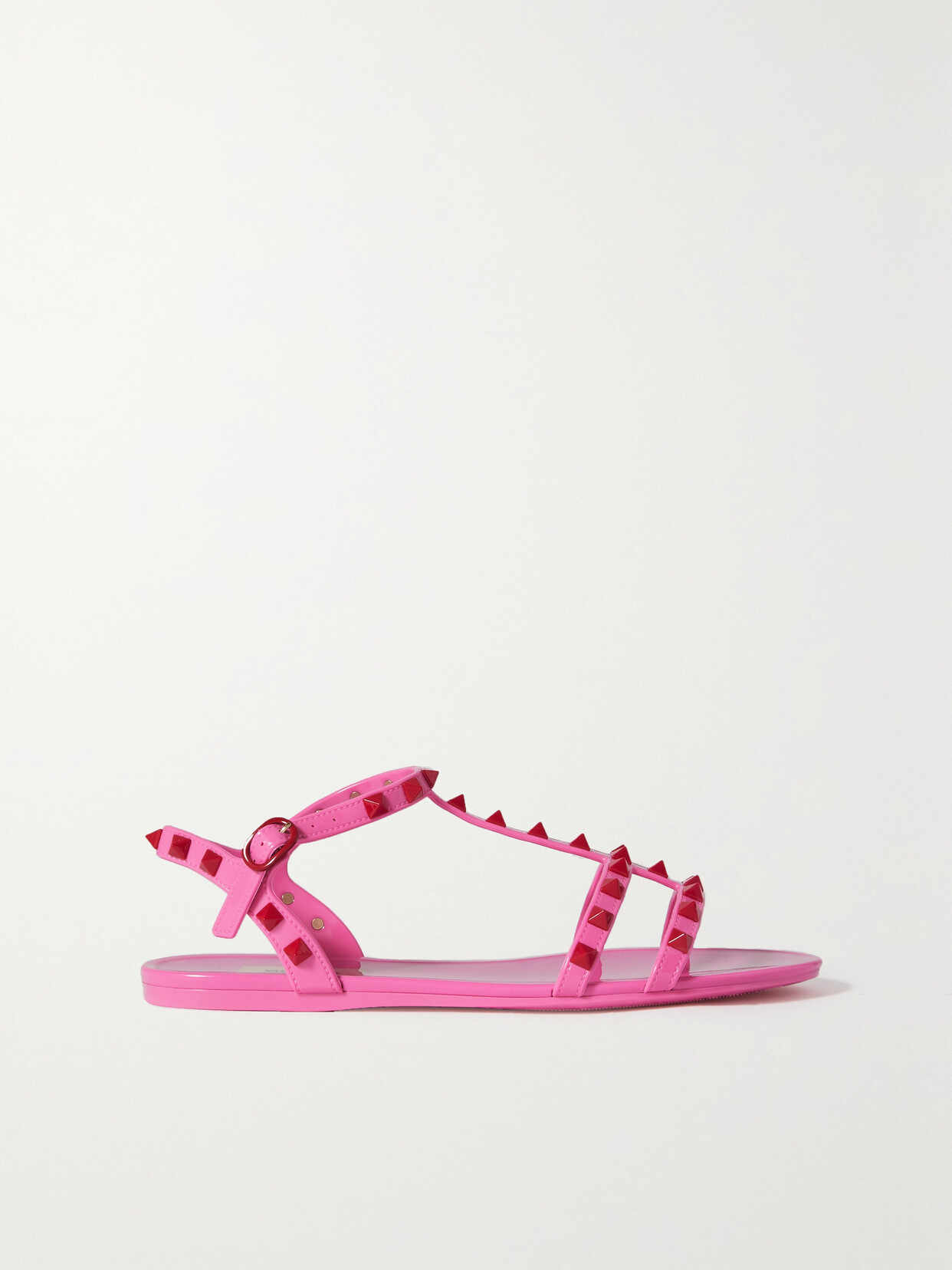 Valentino Garavani Rockstud-embellished Flat Sandals In Beige