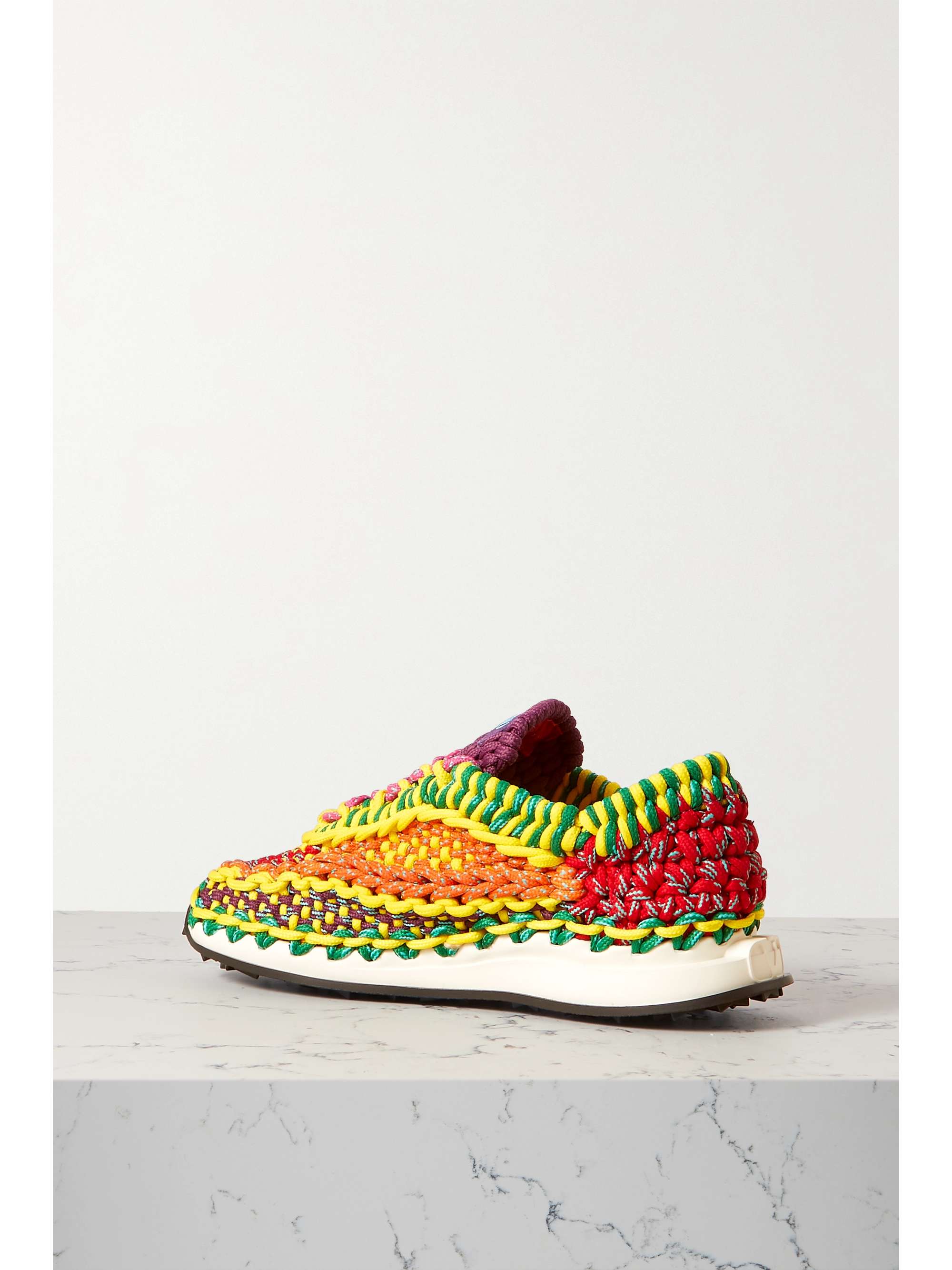 VALENTINO GARAVANI Crochetknit sneakers NETAPORTER