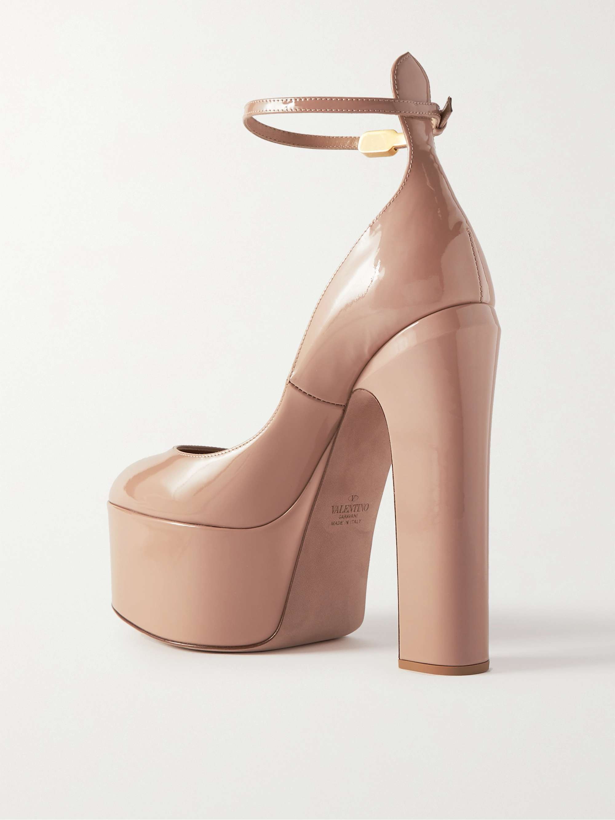 VALENTINO GARAVANI Crystal-embellished suede platform pumps