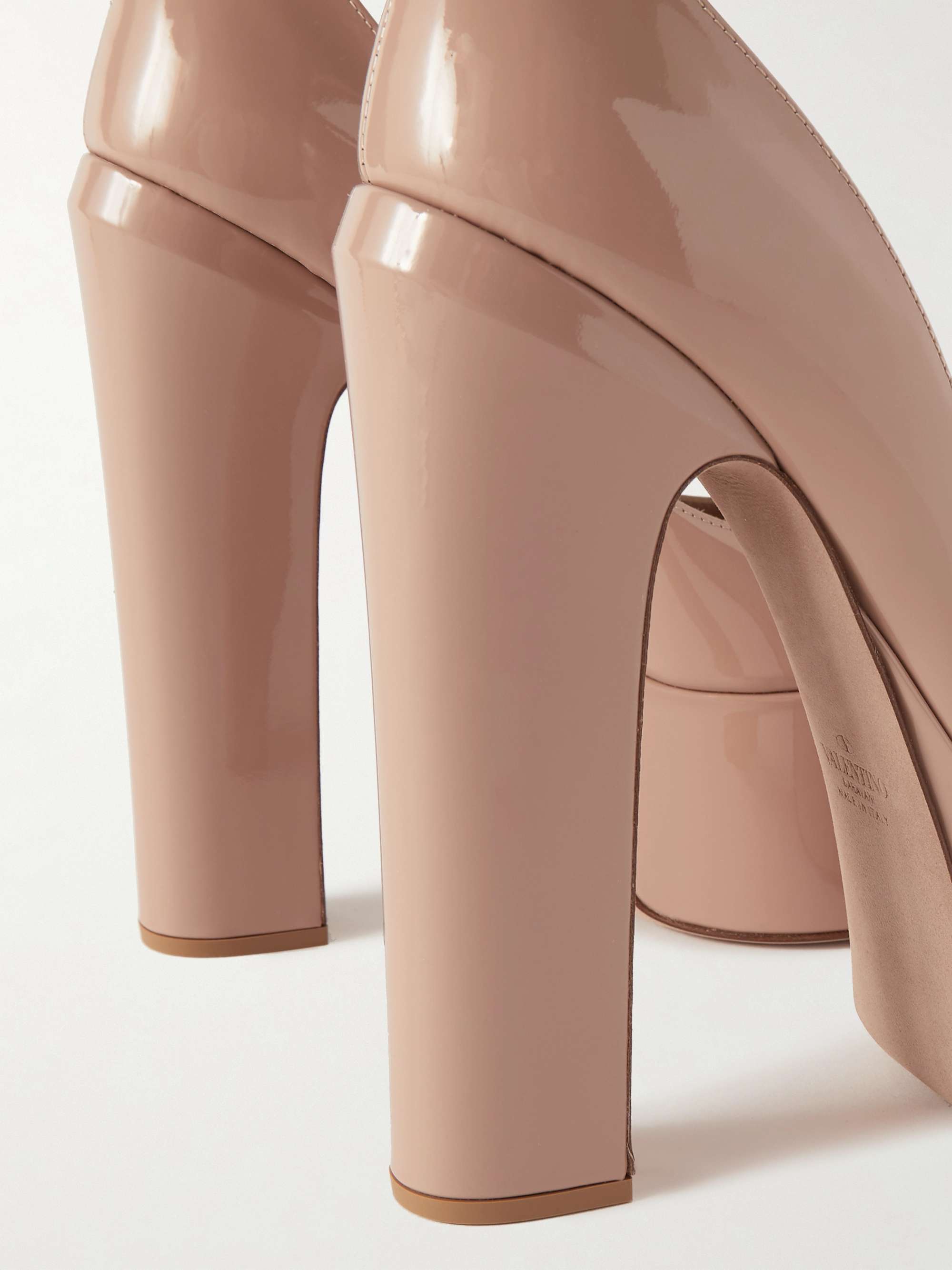 VALENTINO GARAVANI Crystal-embellished suede platform pumps