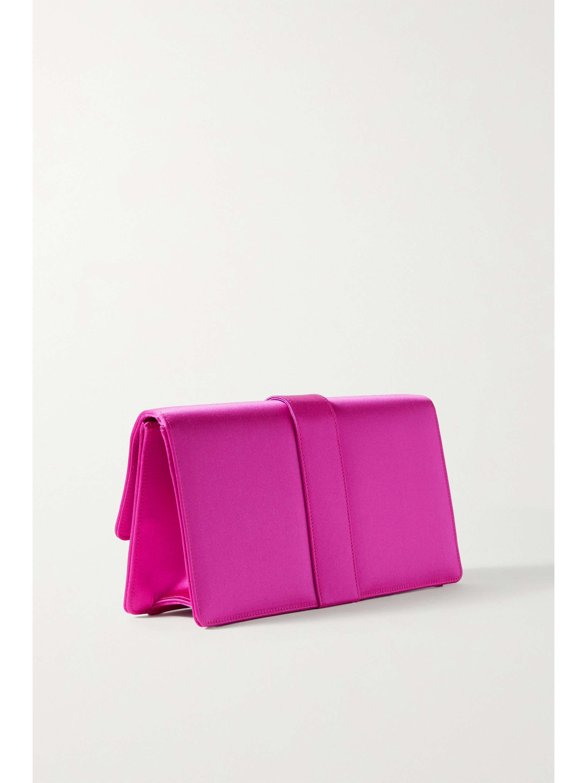 MANOLO BLAHNIK Capri crystal-embellished satin clutch