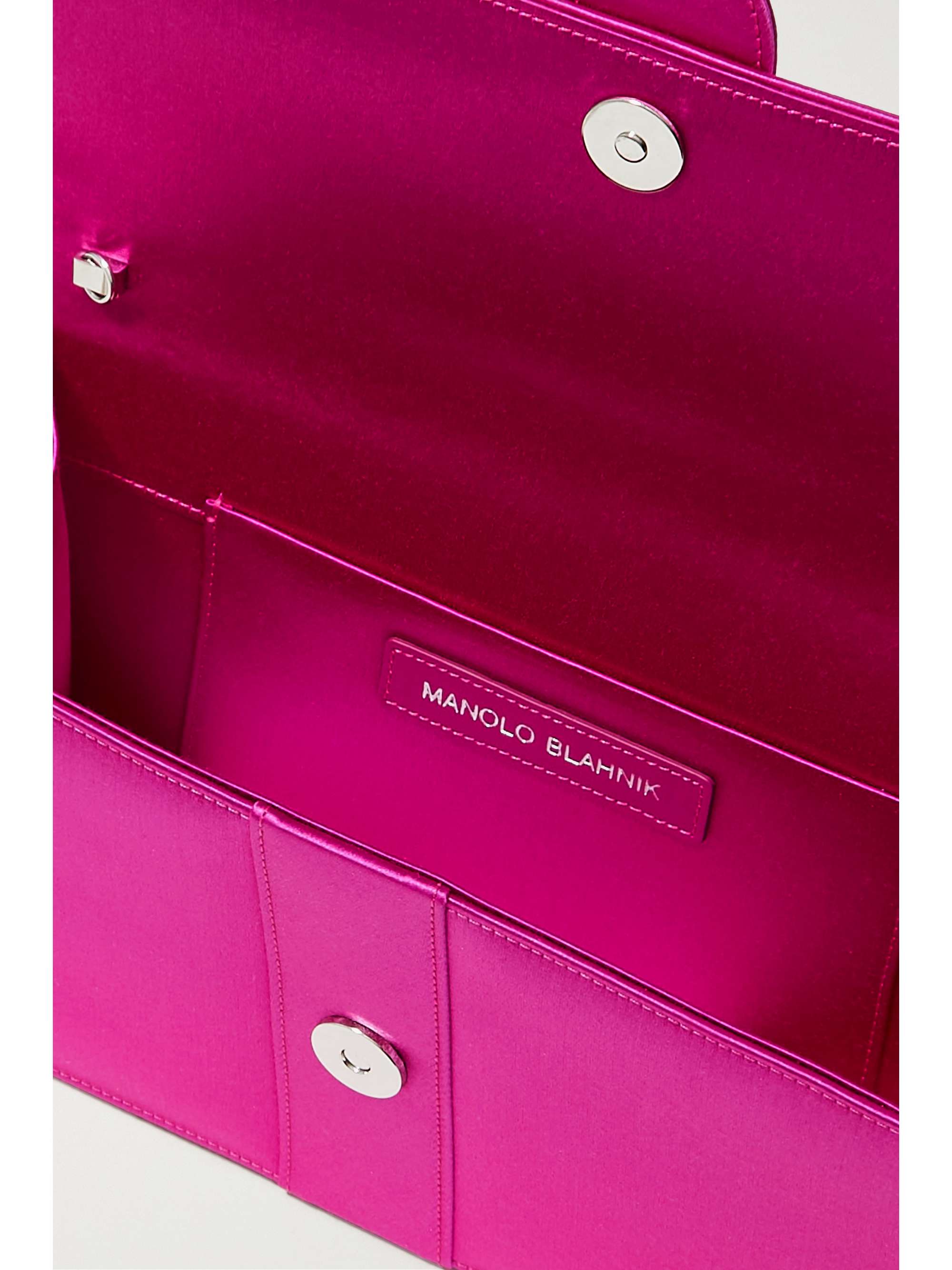 MANOLO BLAHNIK Capri crystal-embellished satin clutch