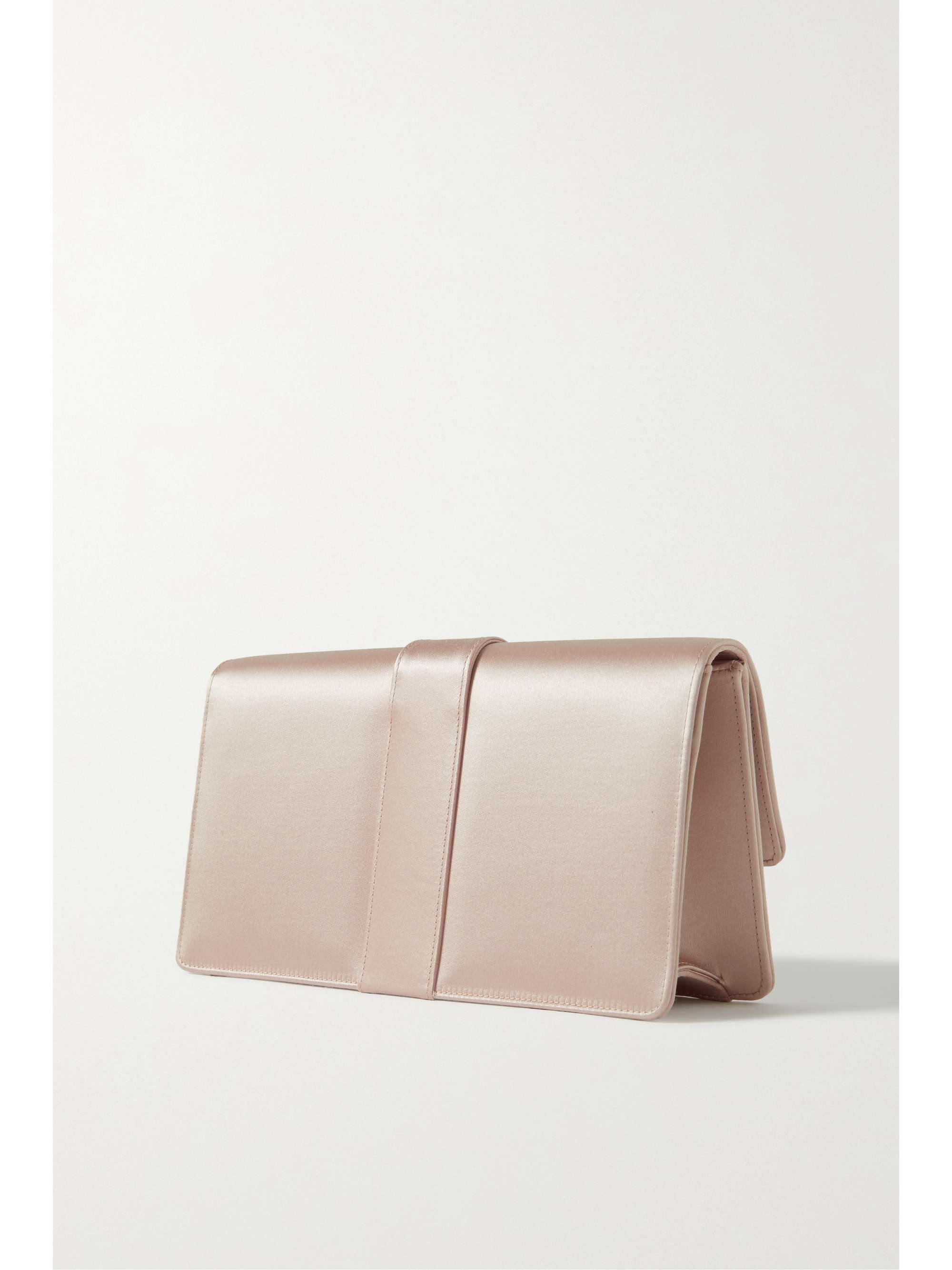 MANOLO BLAHNIK Capri crystal-embellished satin-trimmed velvet clutch