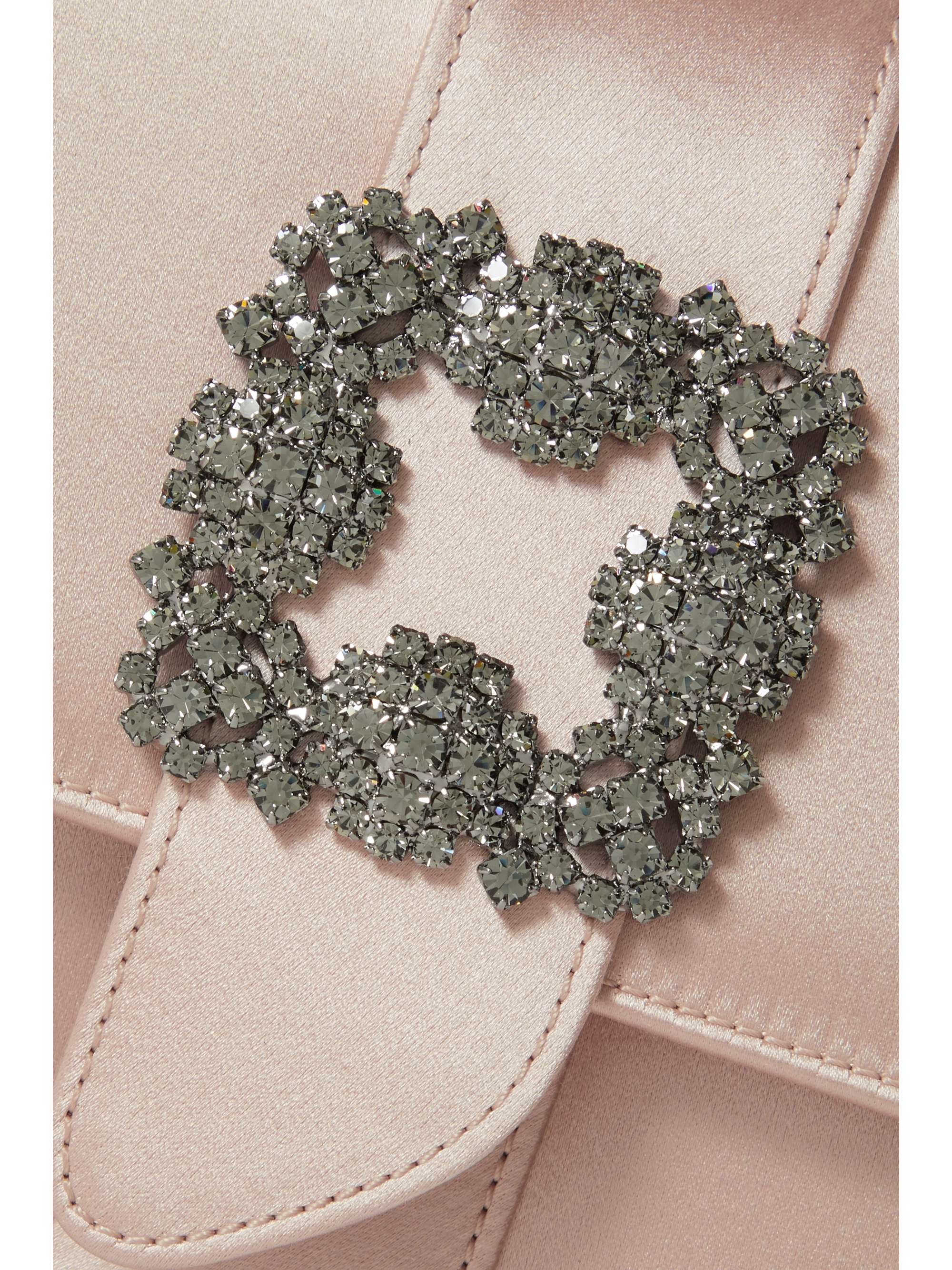 MANOLO BLAHNIK Capri crystal-embellished satin-trimmed velvet clutch