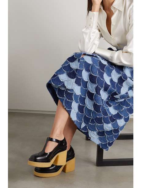 Black Kurtys cutout glossed-leather Mary Jane pumps | CHLOÃ | NET-A-PORTER