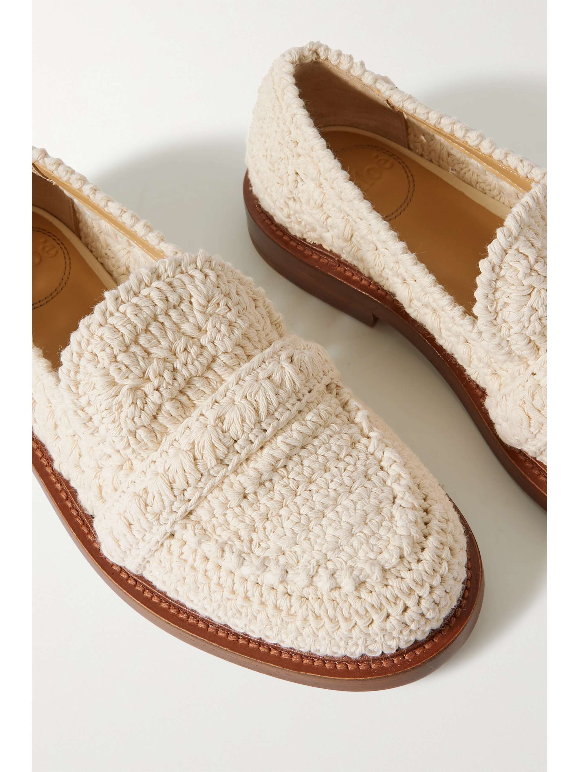 CHLOÉ Kayla striped crocheted loafers