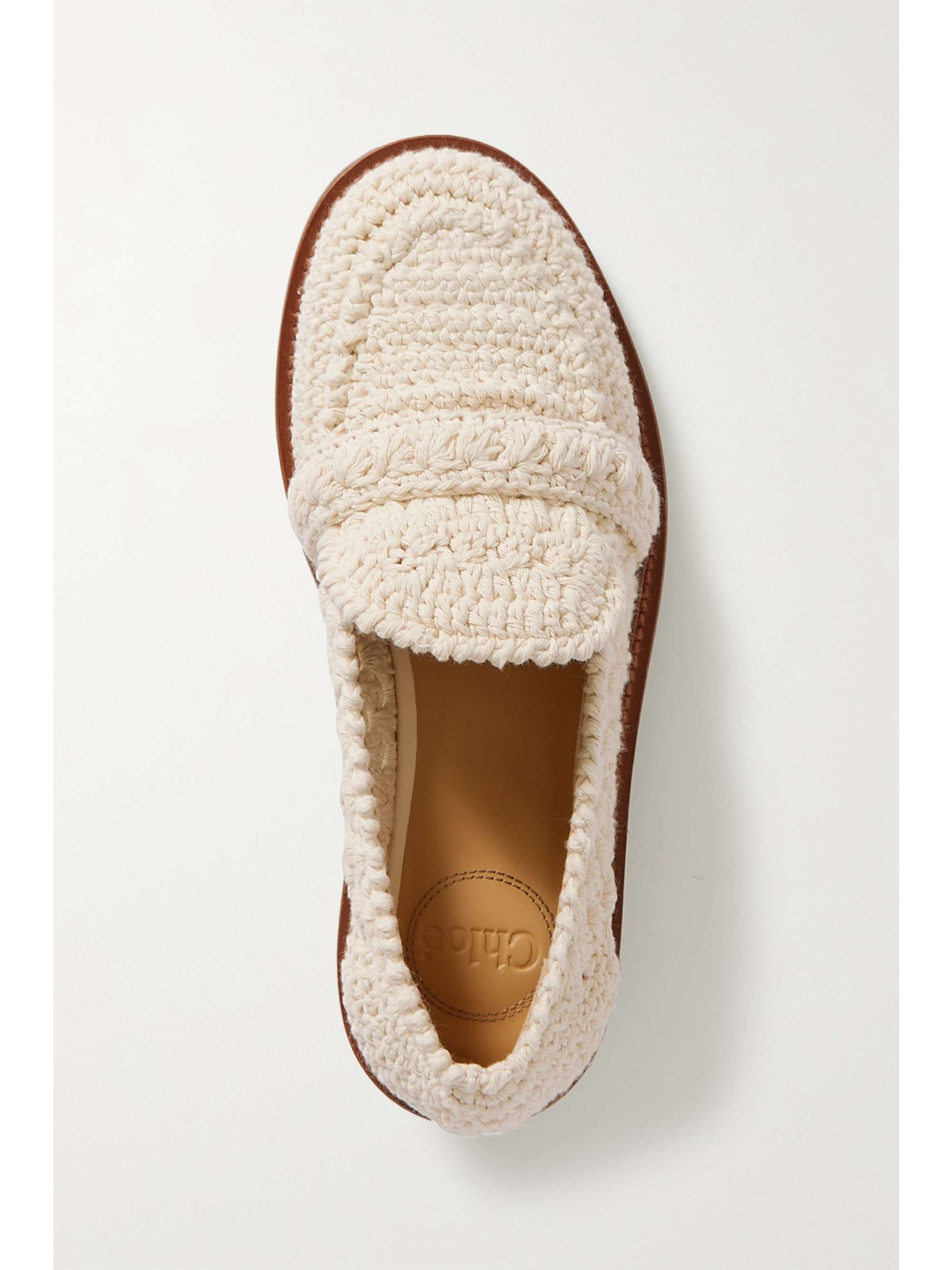 CHLOÉ Kayla striped crocheted loafers