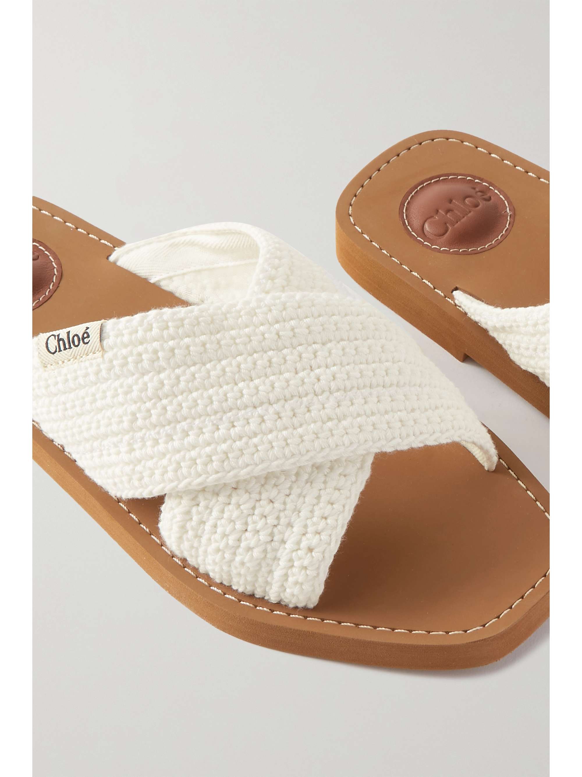 CHLOÉ Woody crocheted slides | NET-A-PORTER
